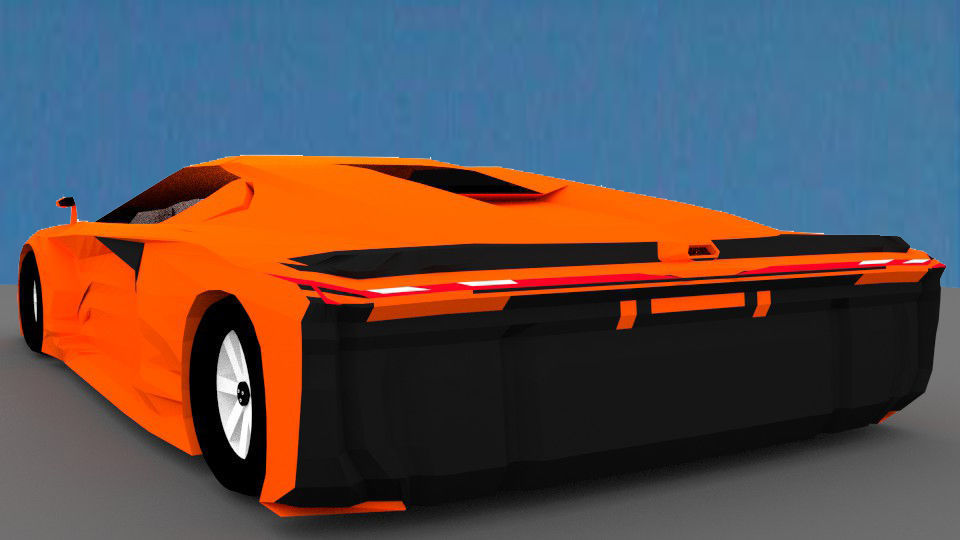 Hypercar Daemon Low-poly 3D model_5