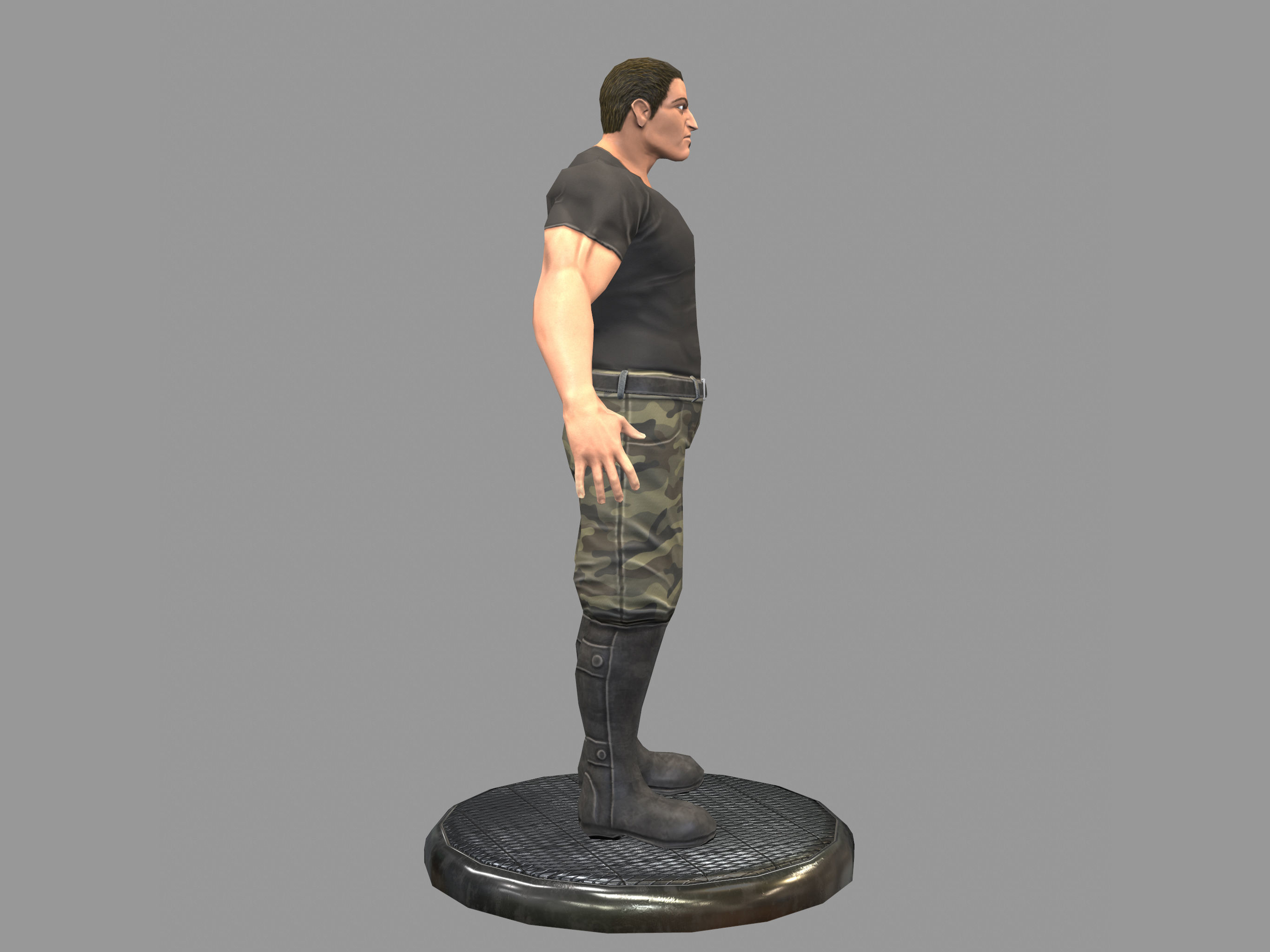 Thug Soldier Low-poly 3D model_2