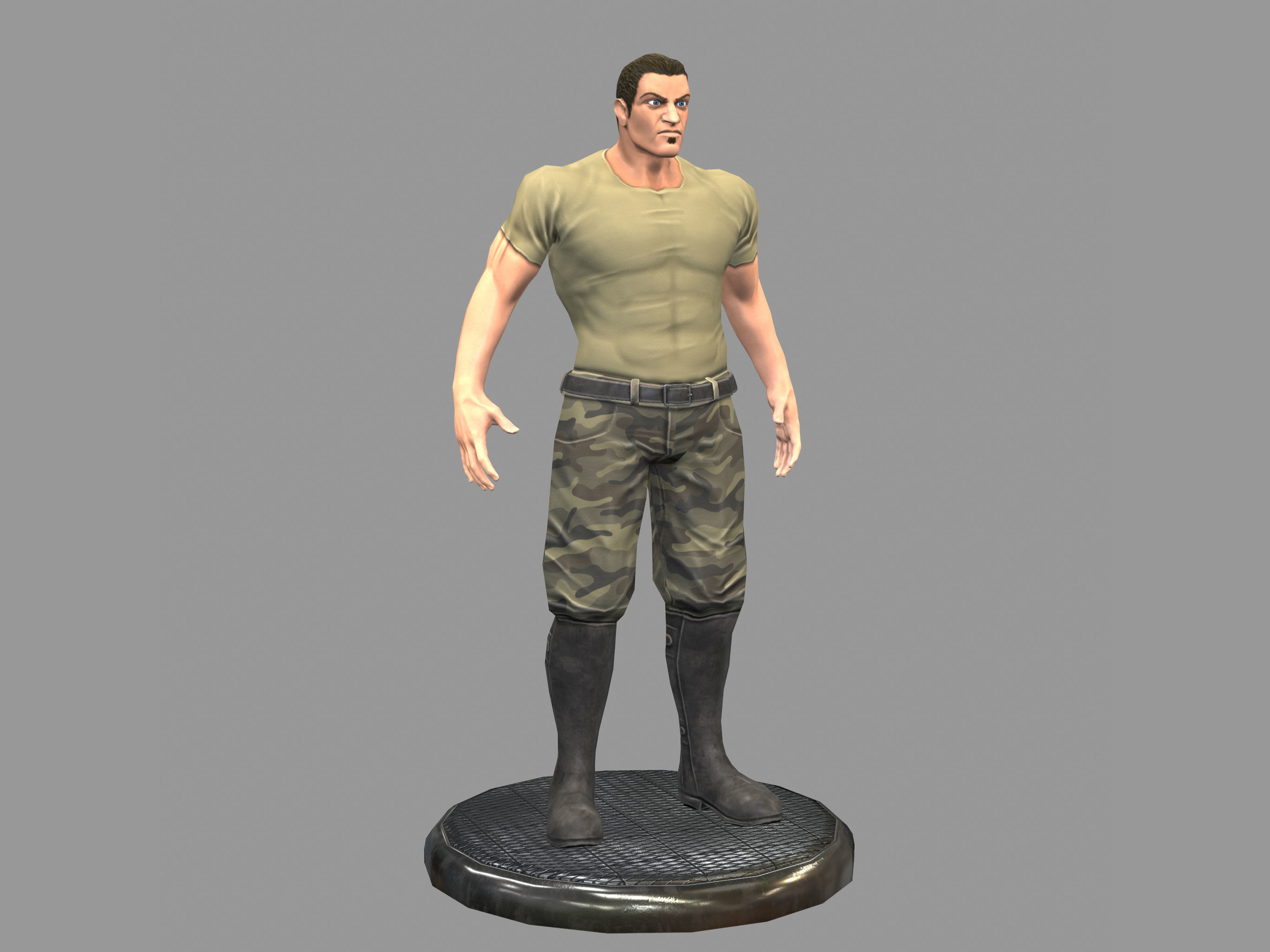 Thug Soldier Low-poly 3D model_6