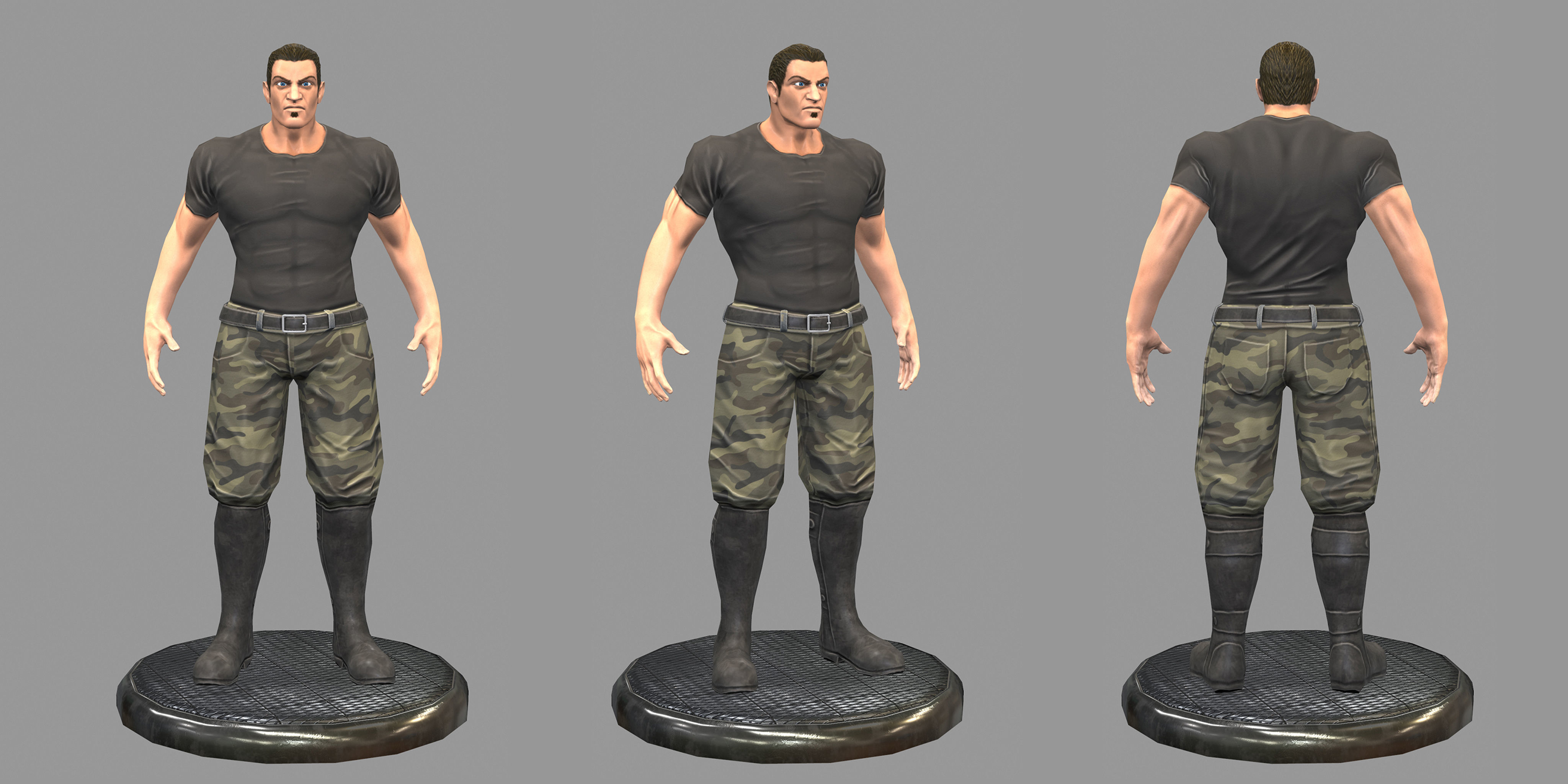 Thug Soldier Low-poly 3D model_4