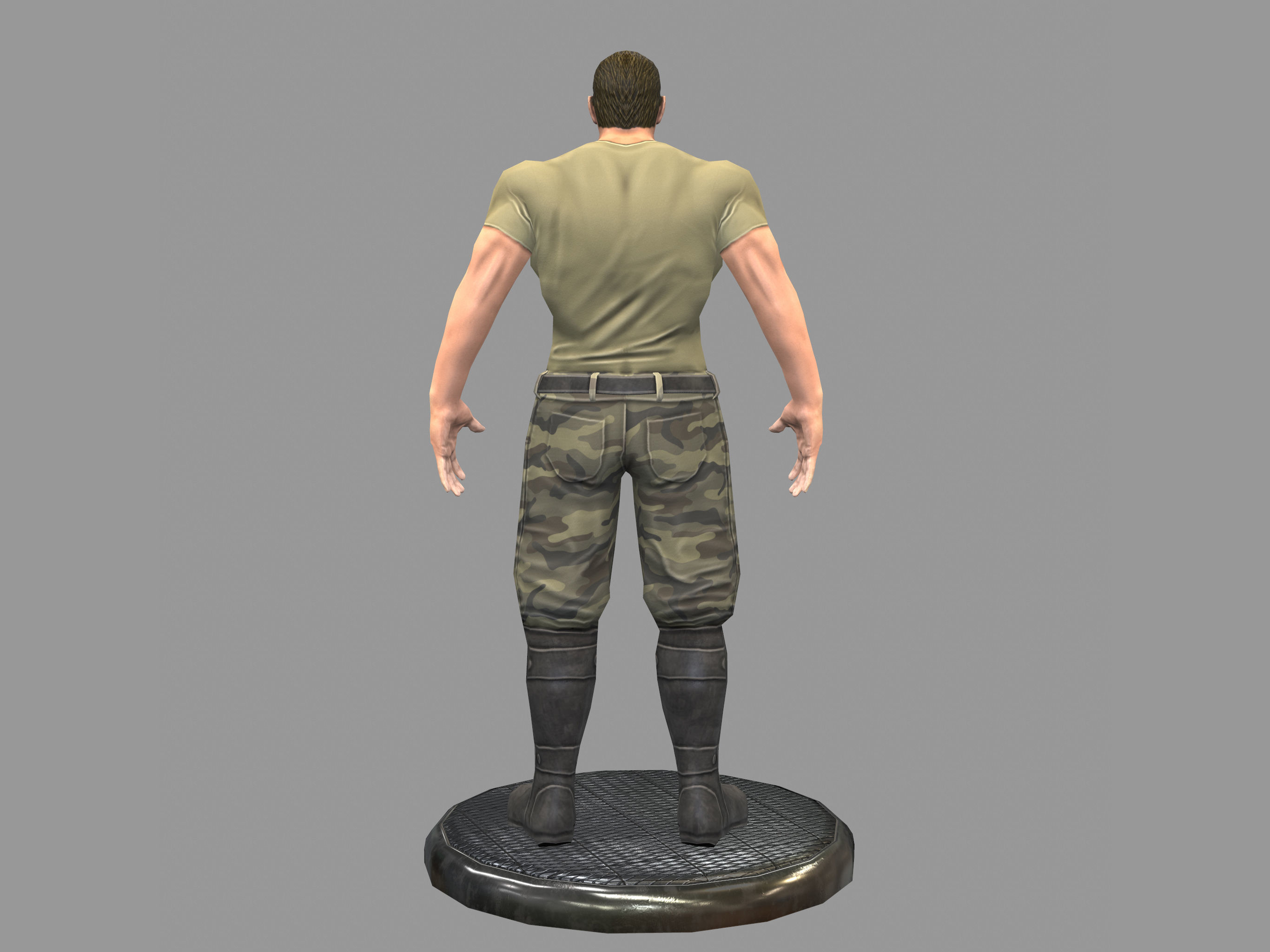 Thug Soldier Low-poly 3D model_8