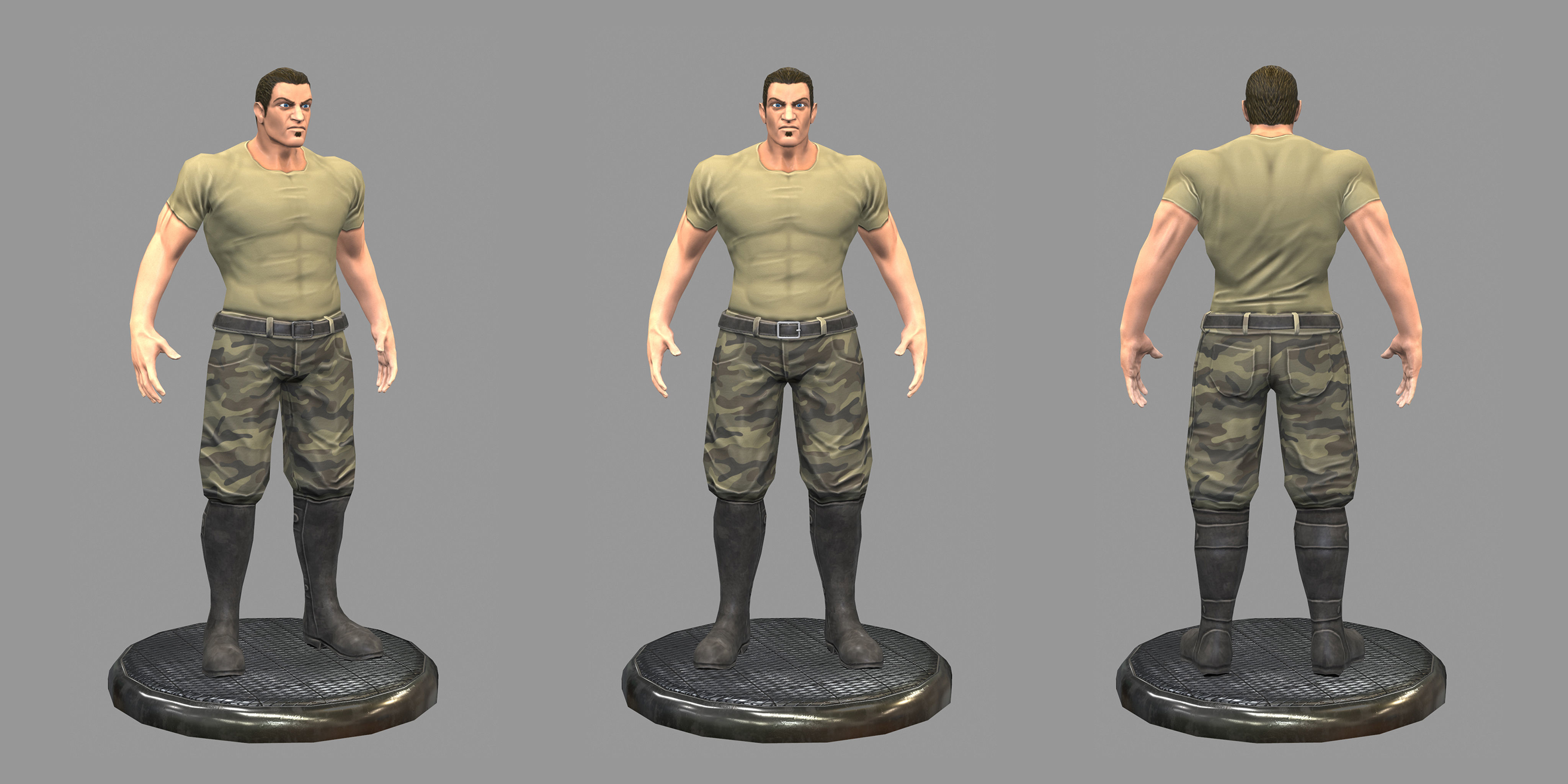 Thug Soldier Low-poly 3D model_9