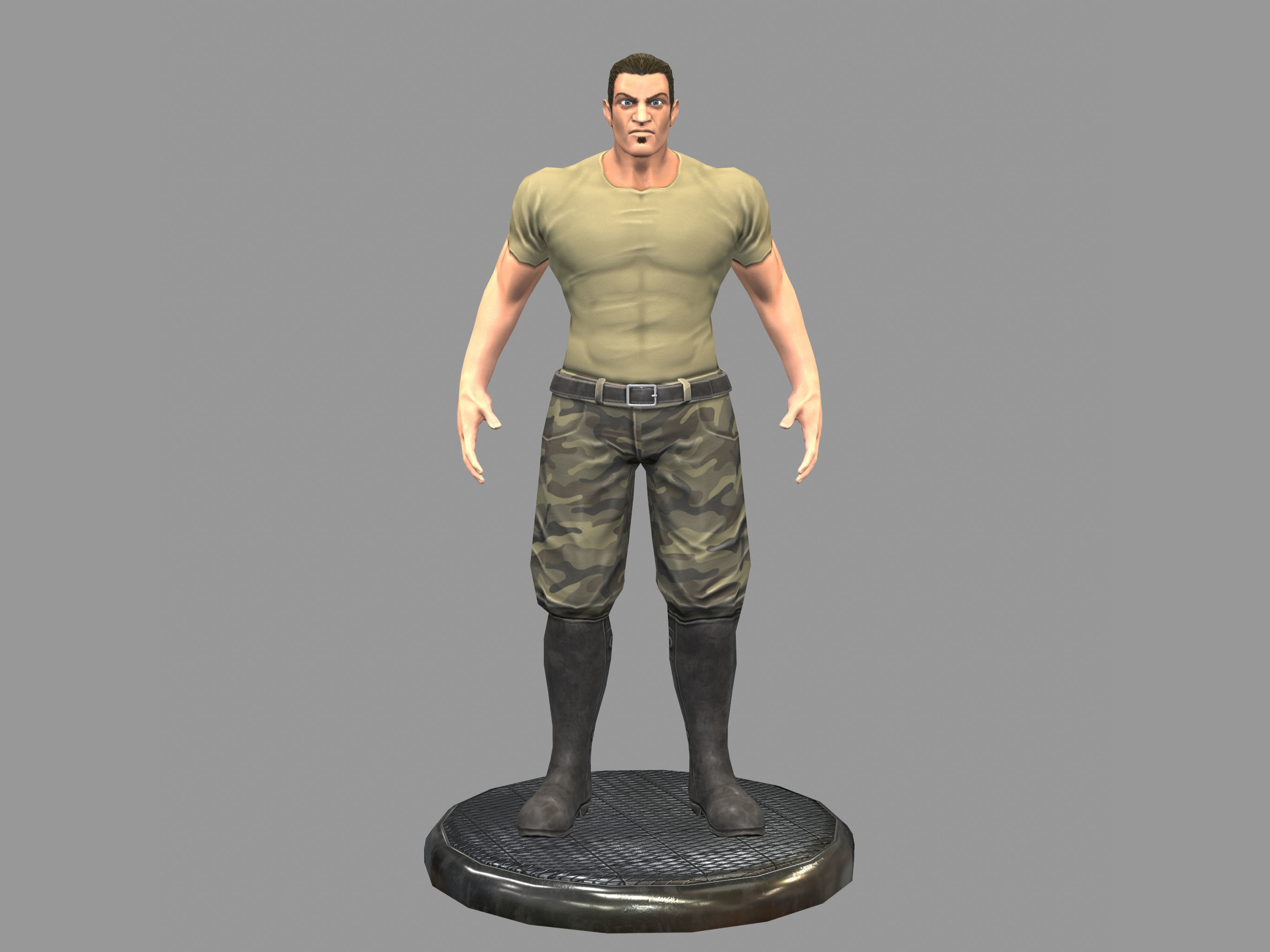 Thug Soldier Low-poly 3D model_5