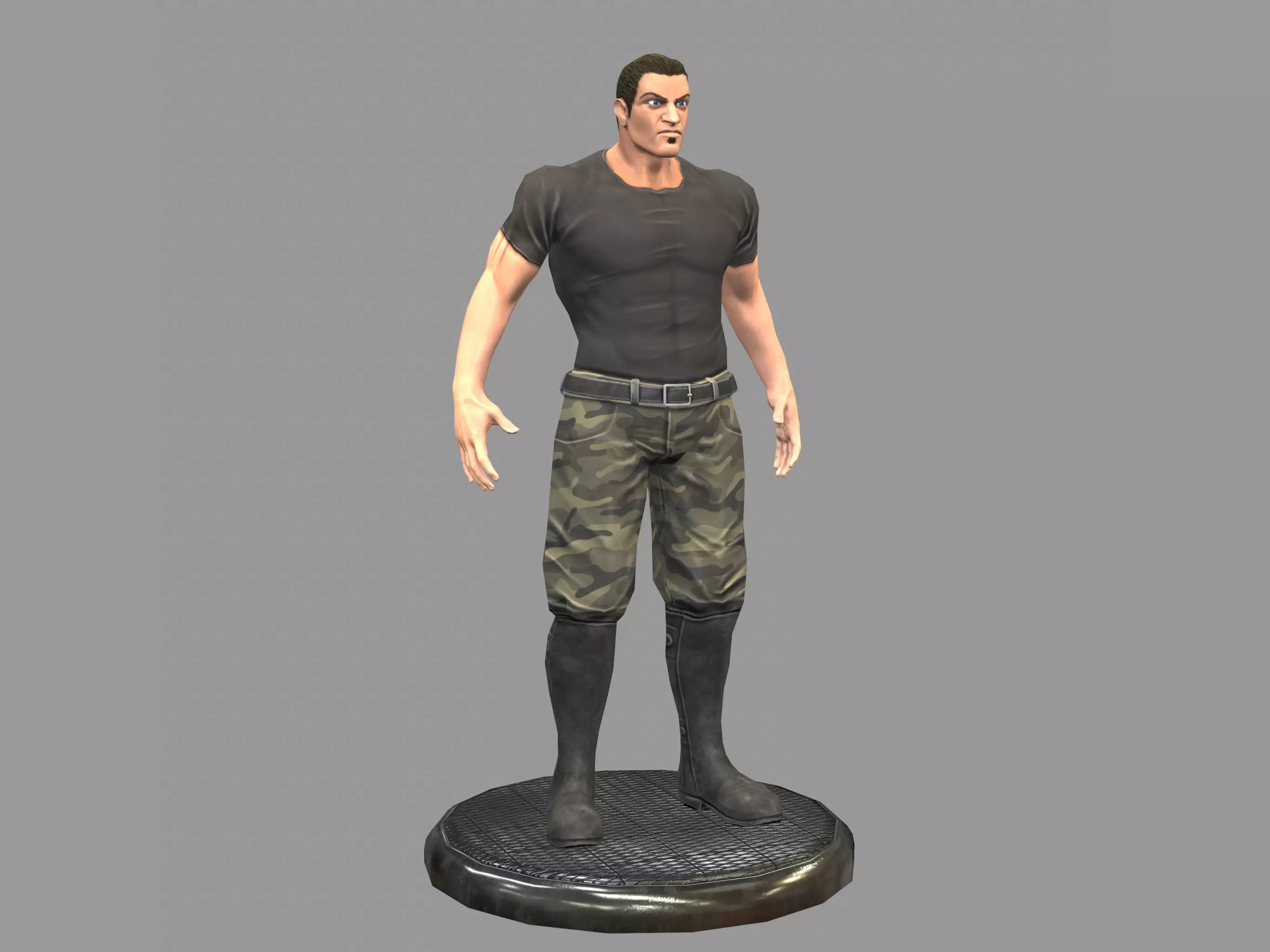 Thug Soldier Low-poly 3D model_0