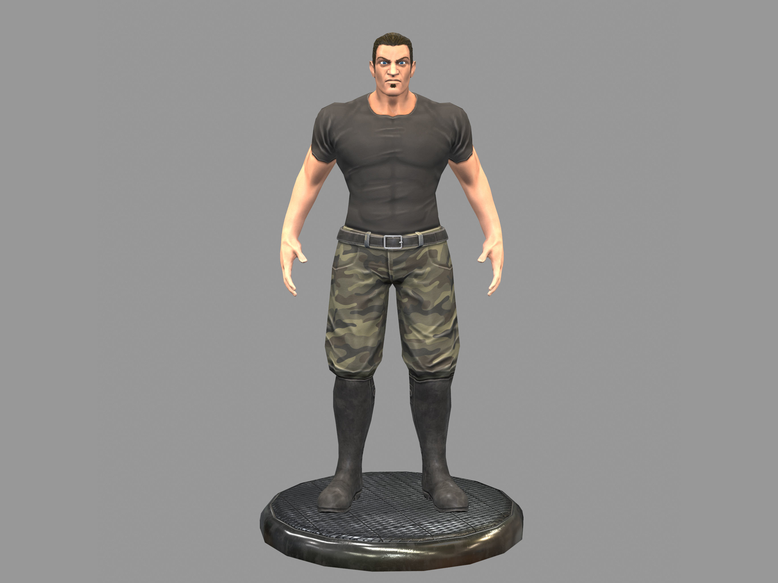 Thug Soldier Low-poly 3D model_1