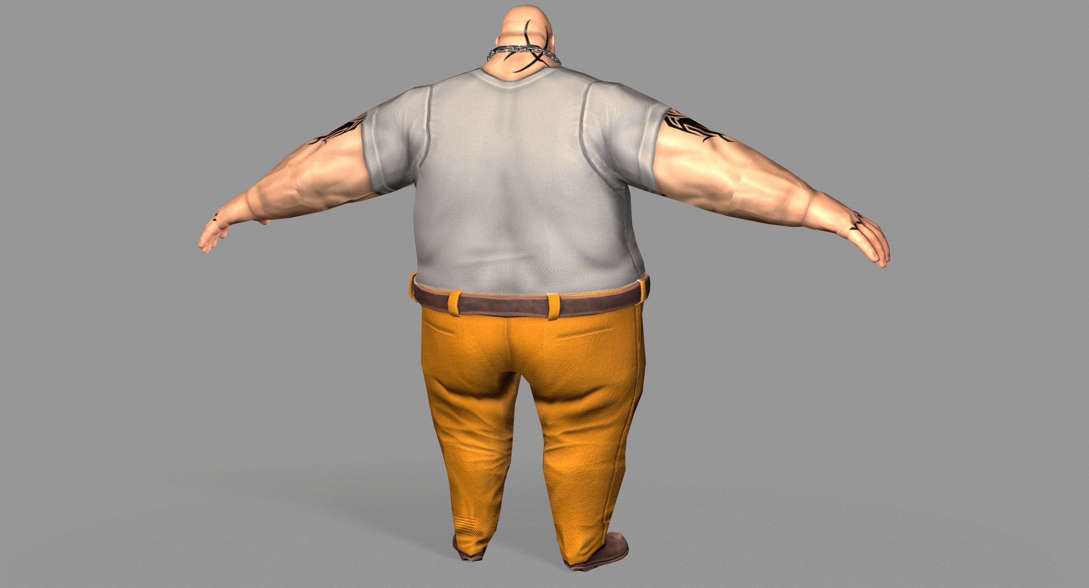 Gangster Man  Low-poly 3D model_4