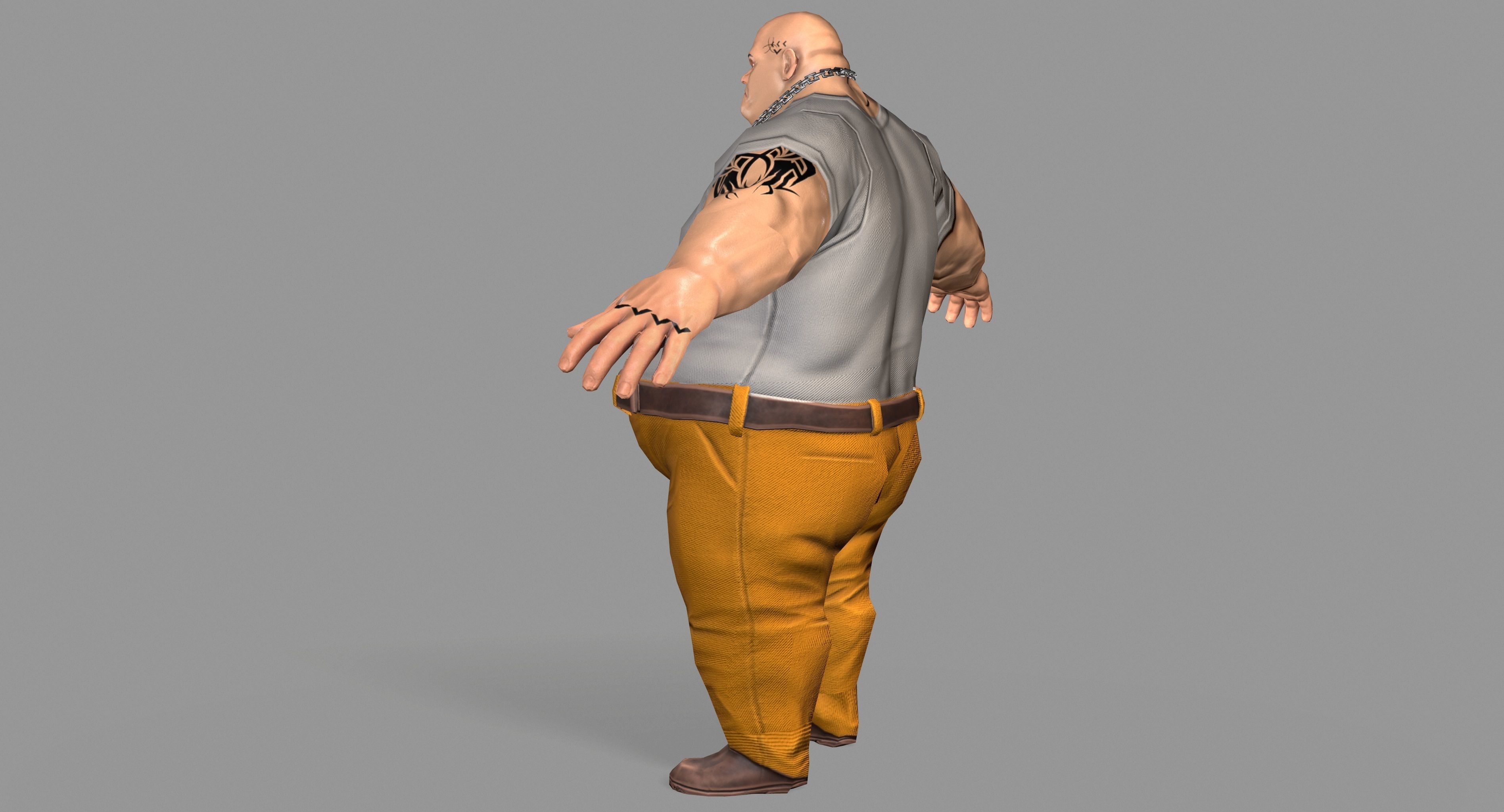 Gangster Man  Low-poly 3D model_6