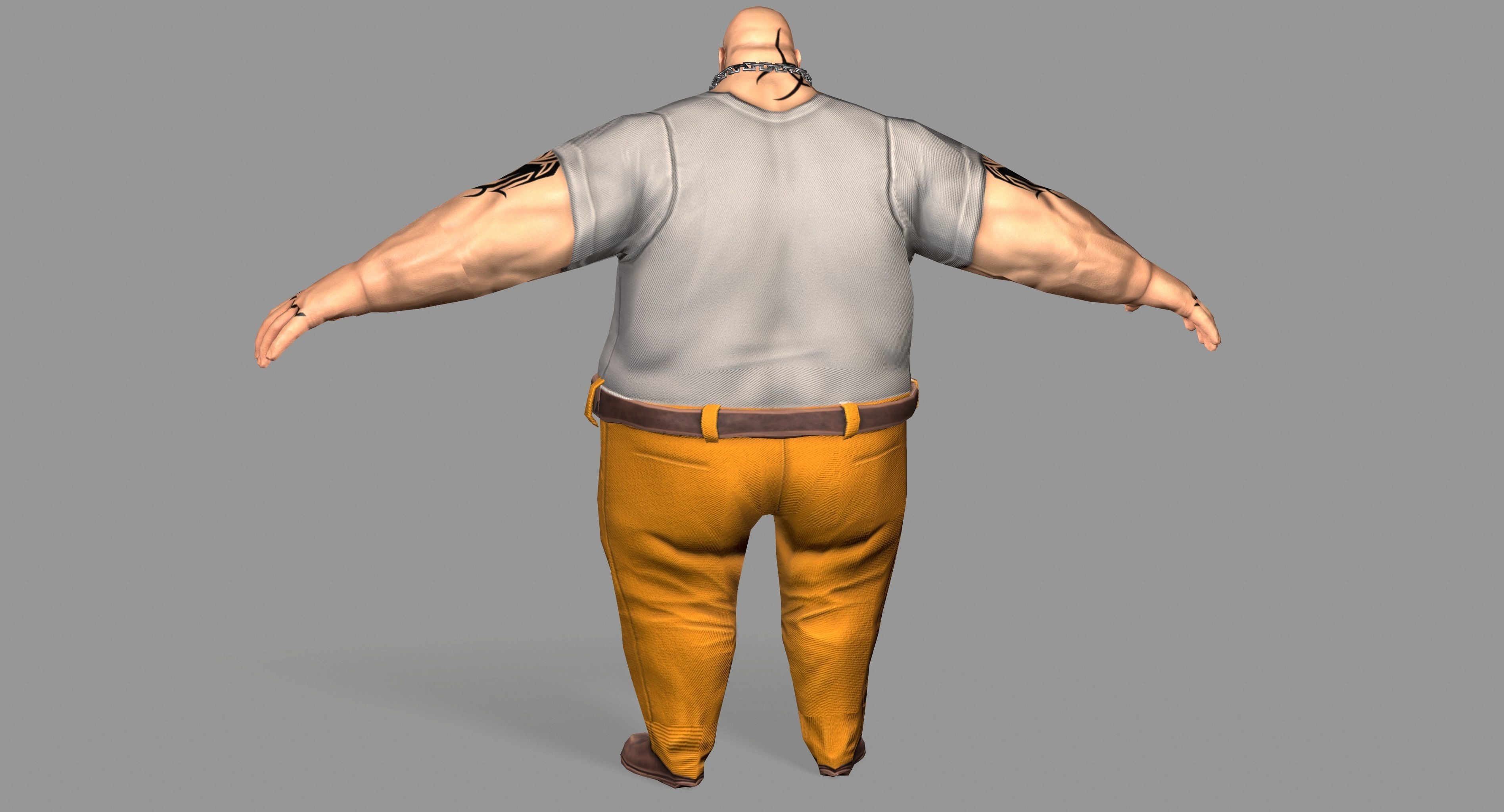 Gangster Man  Low-poly 3D model_5