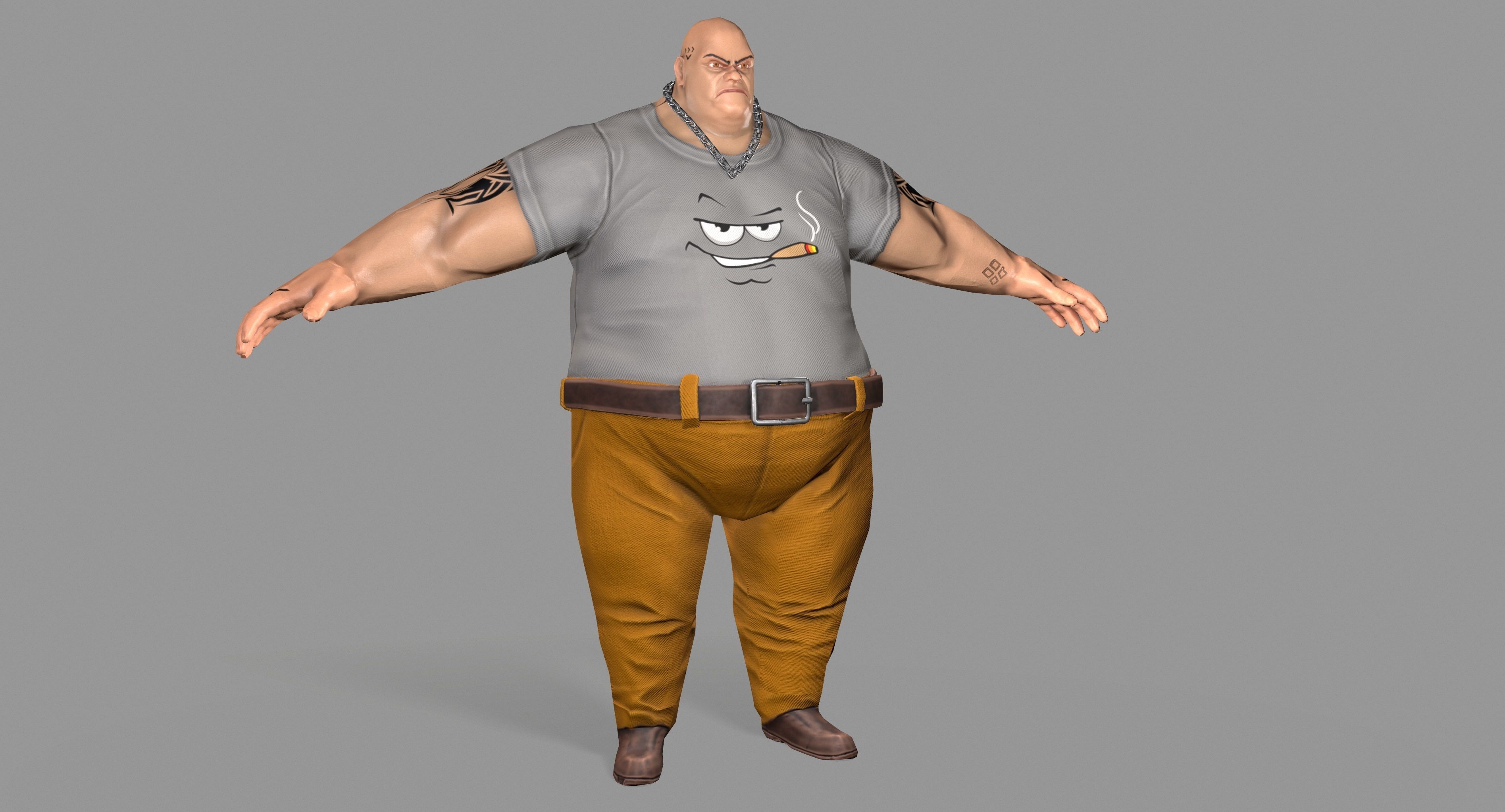 Gangster Man  Low-poly 3D model_2