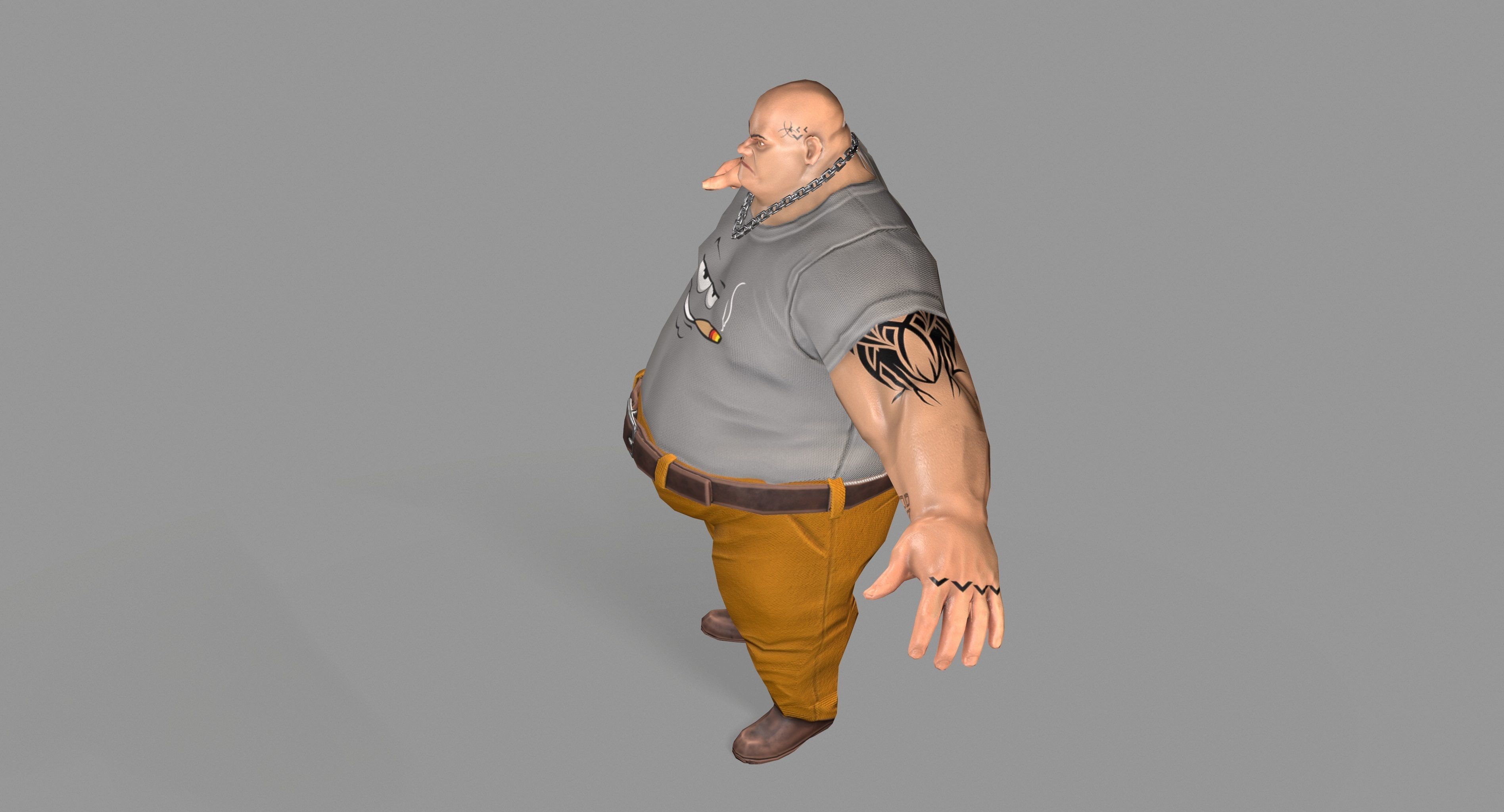 Gangster Man  Low-poly 3D model_16