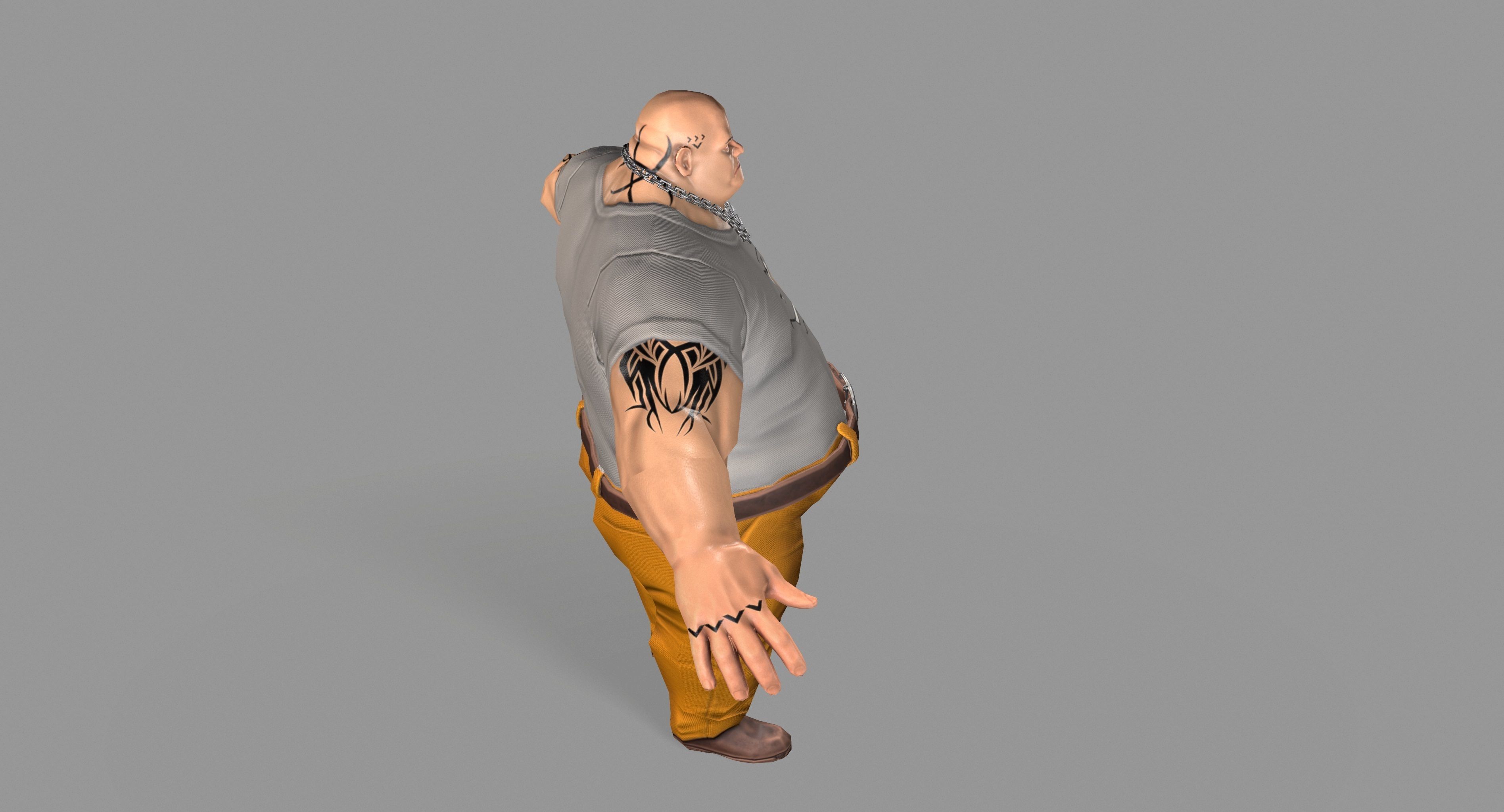 Gangster Man  Low-poly 3D model_11