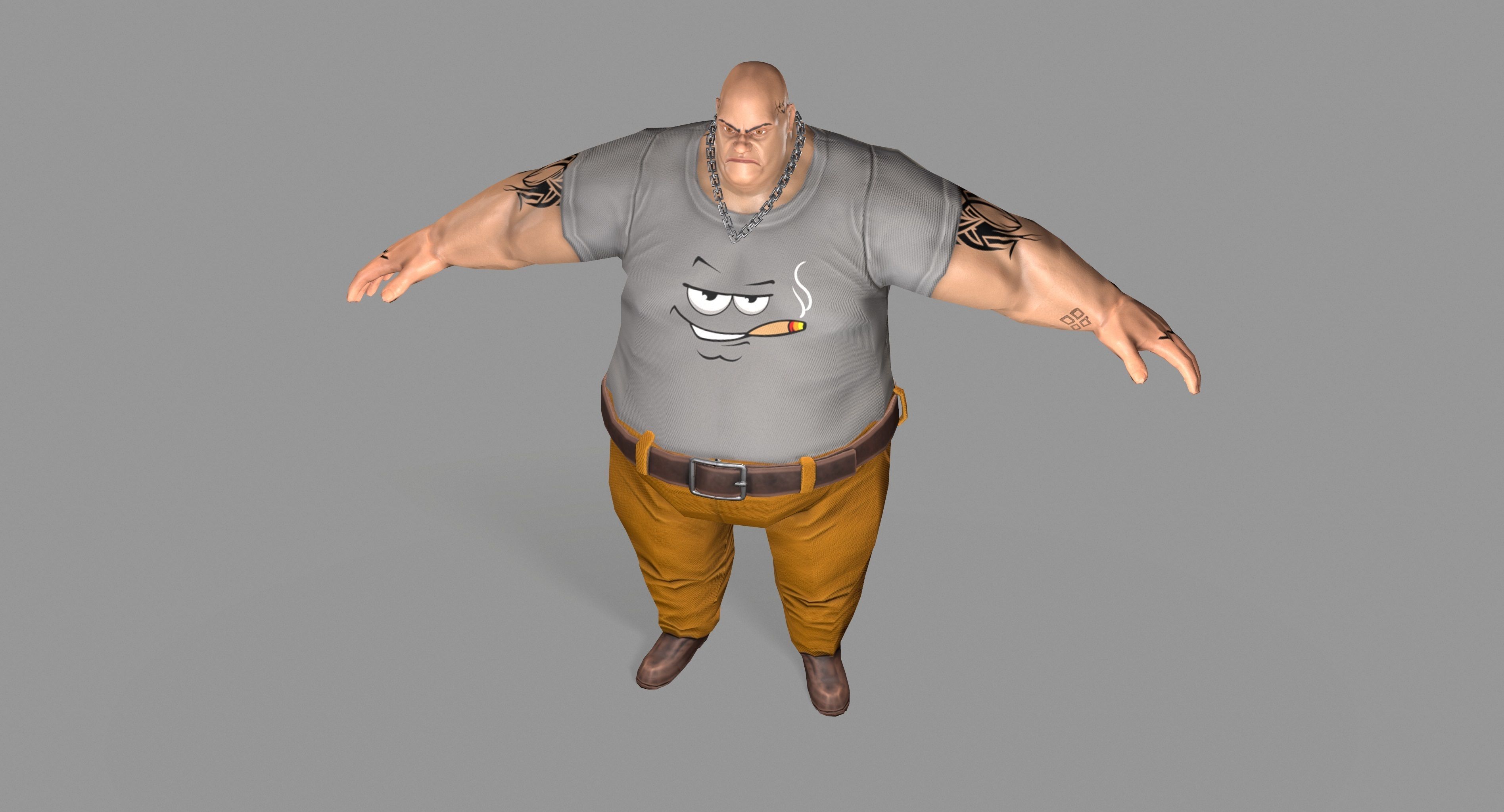 Gangster Man  Low-poly 3D model_17