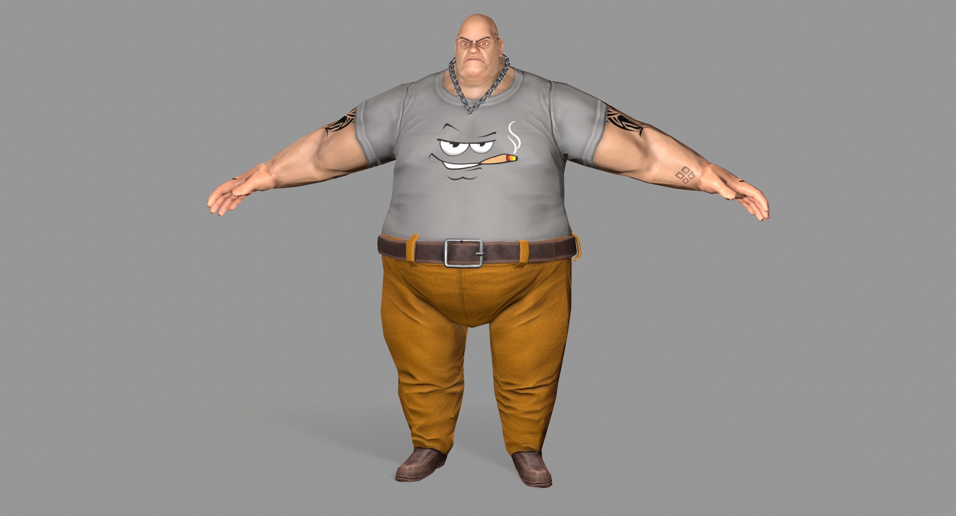 Gangster Man  Low-poly 3D model_1