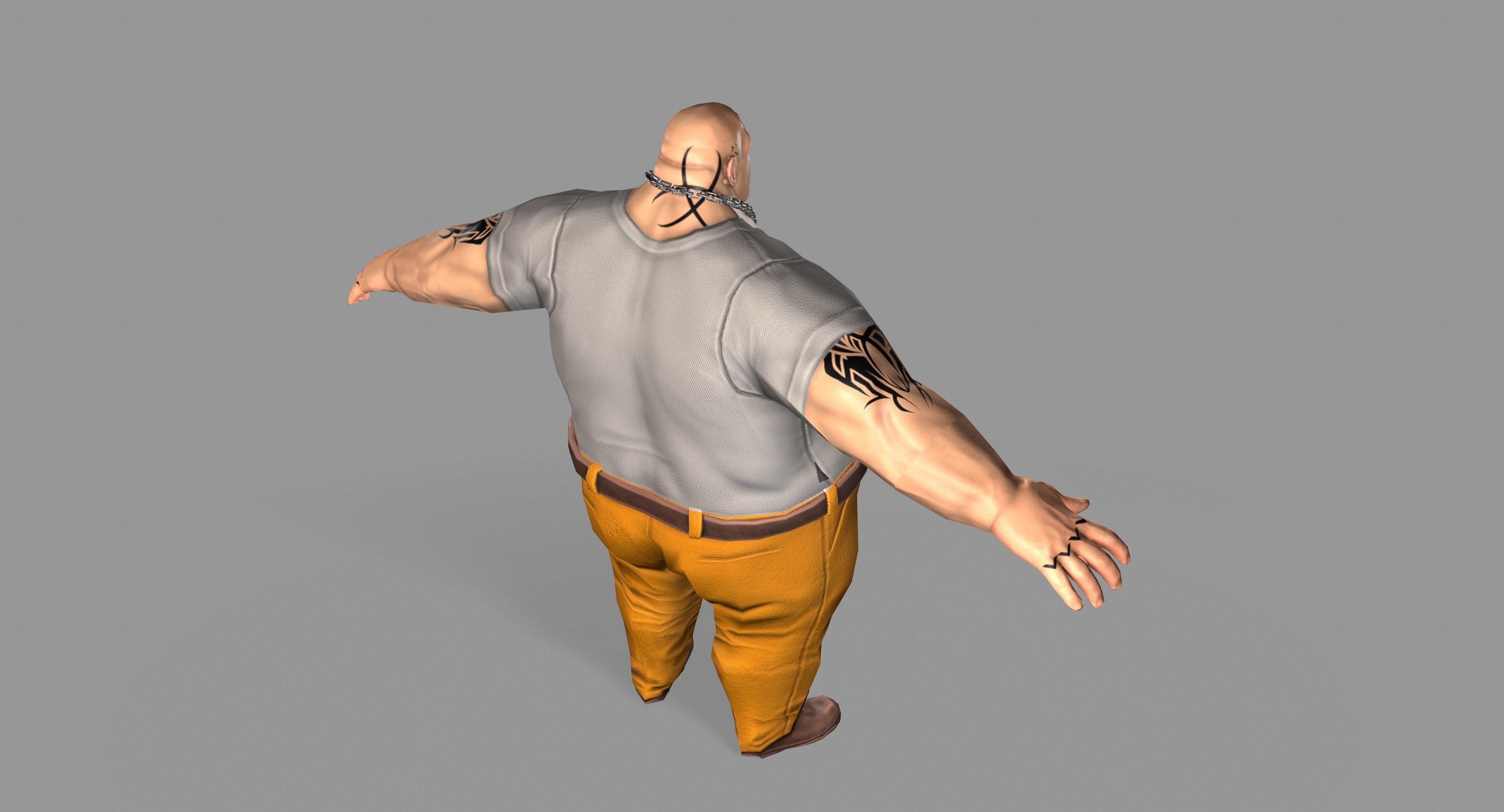 Gangster Man  Low-poly 3D model_13