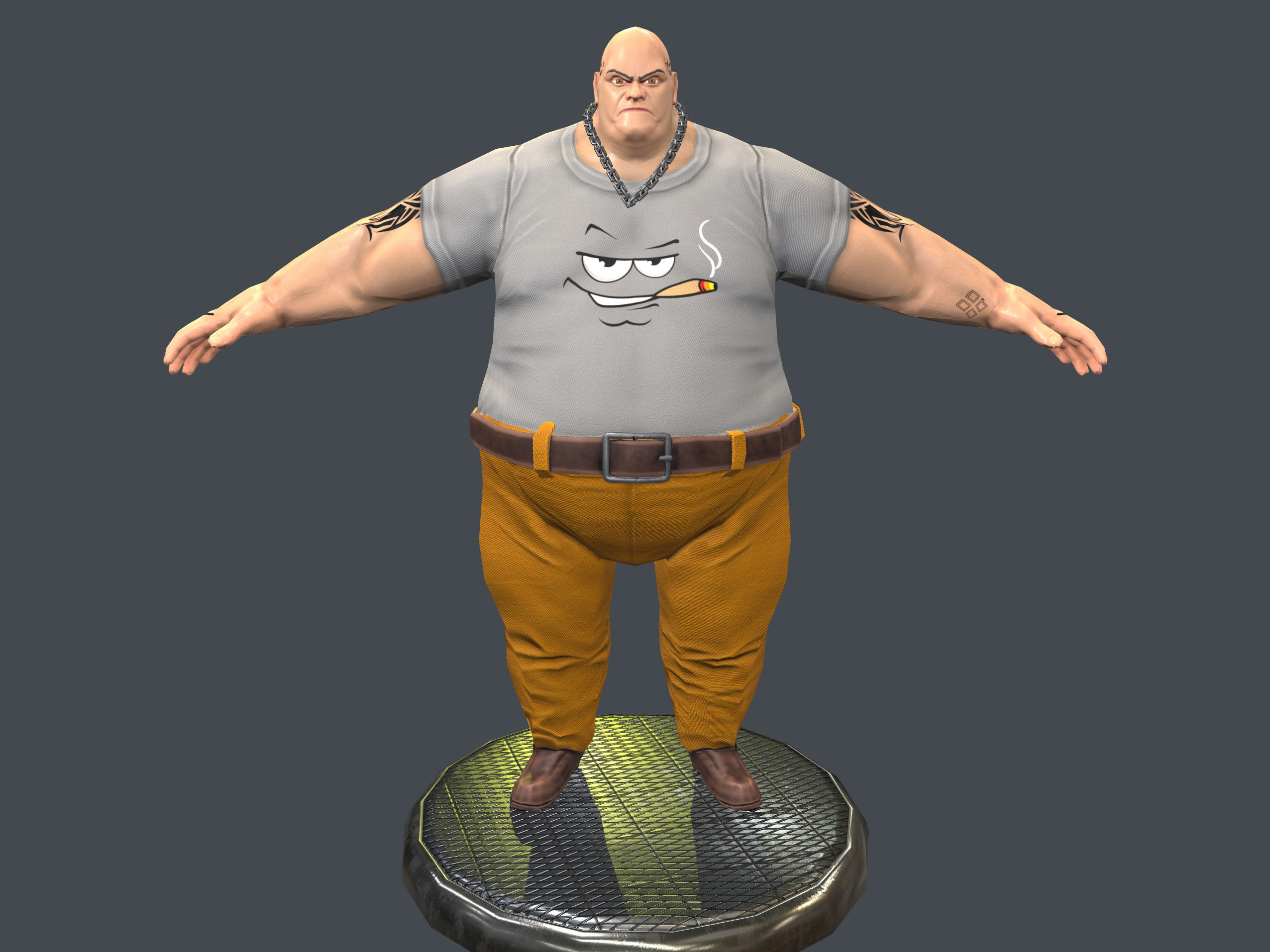 Gangster Man  Low-poly 3D model_18