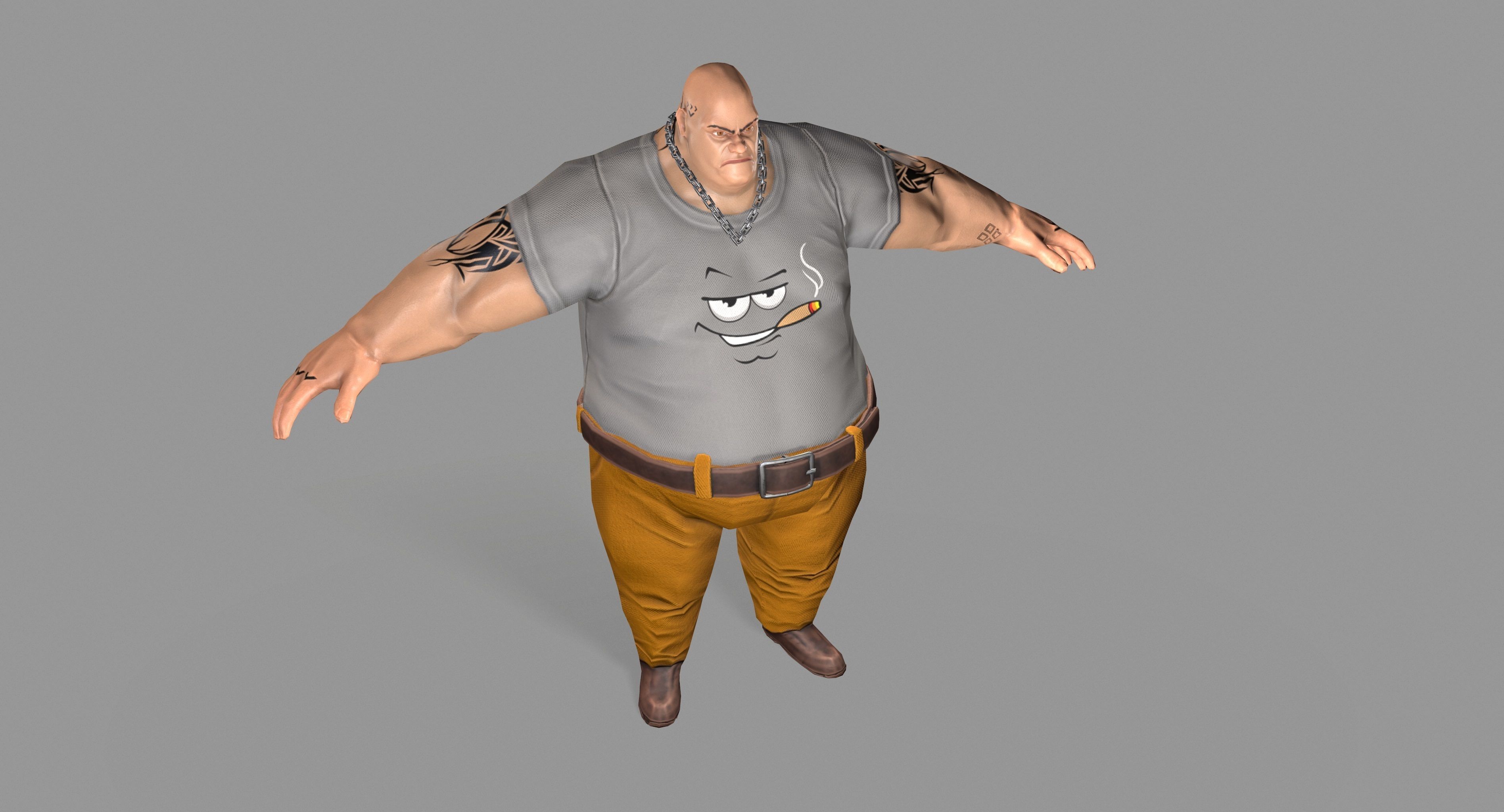 Gangster Man  Low-poly 3D model_10