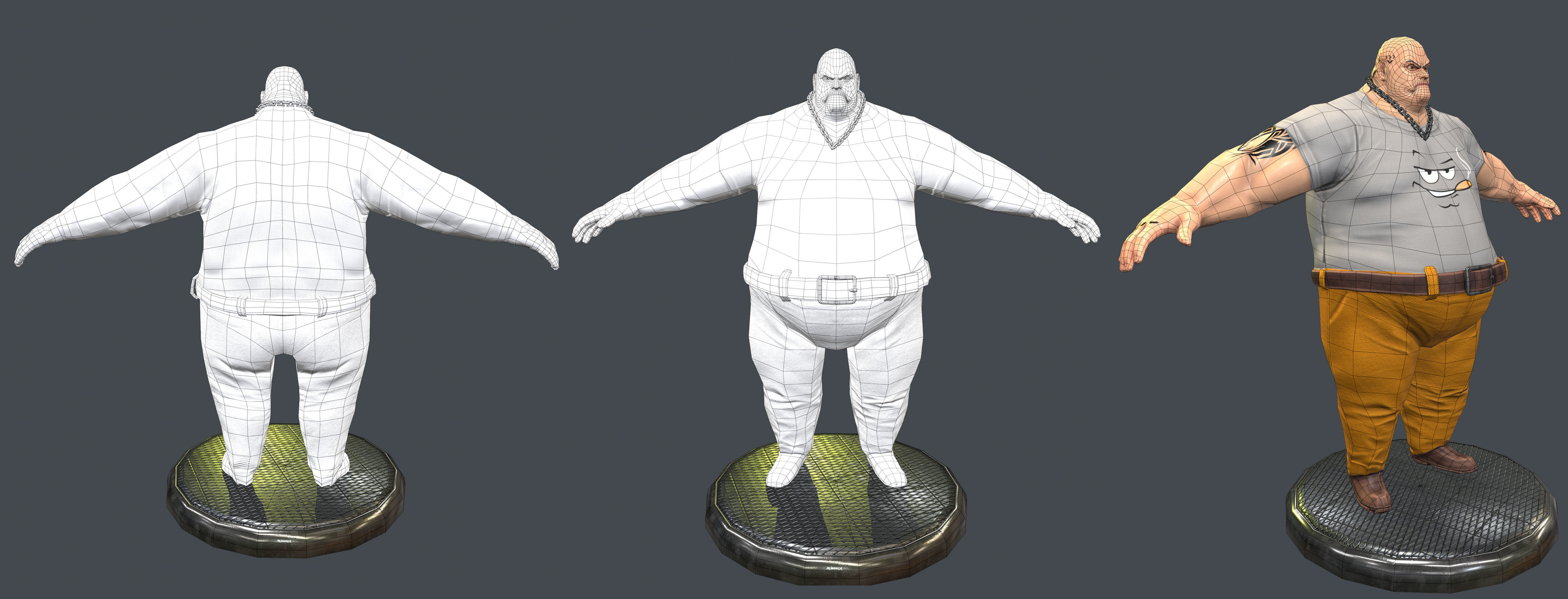 Gangster Man  Low-poly 3D model_23