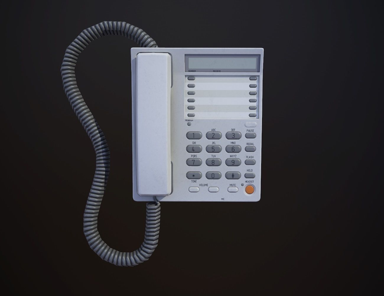 Office Phone Low-poly 3D model_5