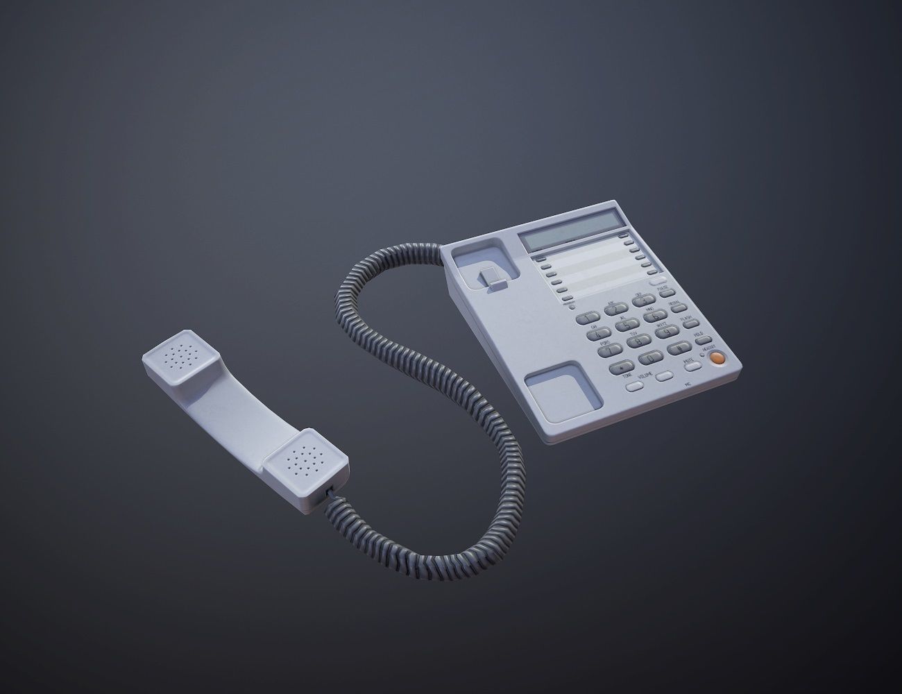 Office Phone Low-poly 3D model_9