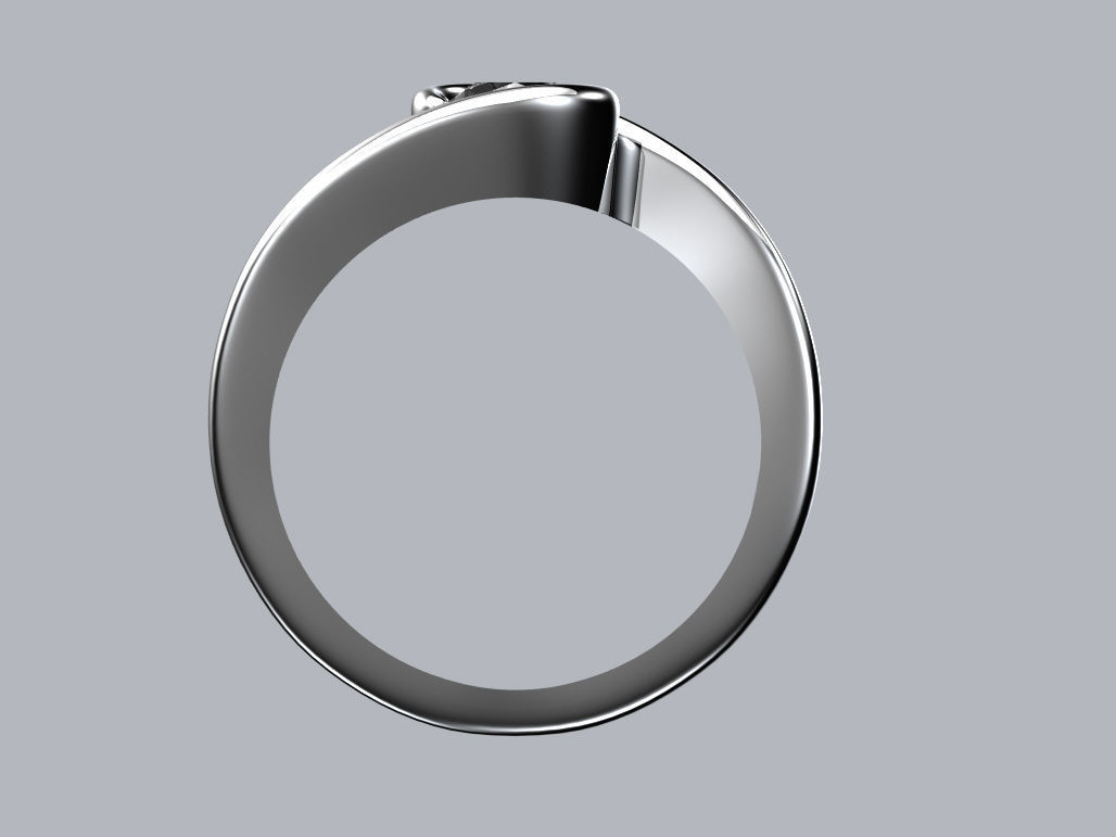 Solitaire engagement ring - half carat 3D print model_4