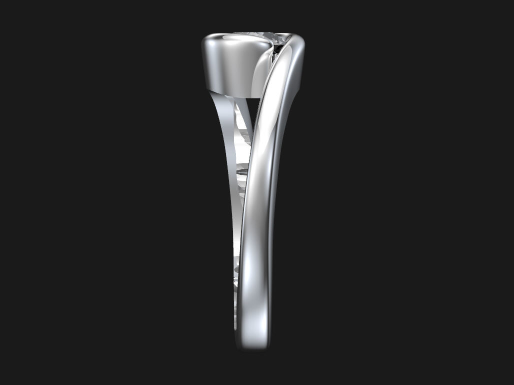 Solitaire engagement ring - half carat 3D print model_5