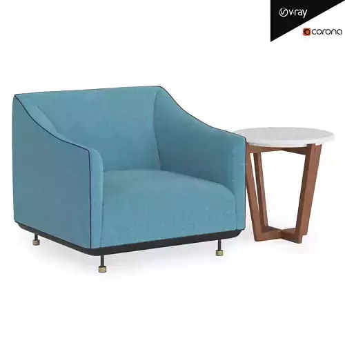 Stark Armchair Low-poly 3D model