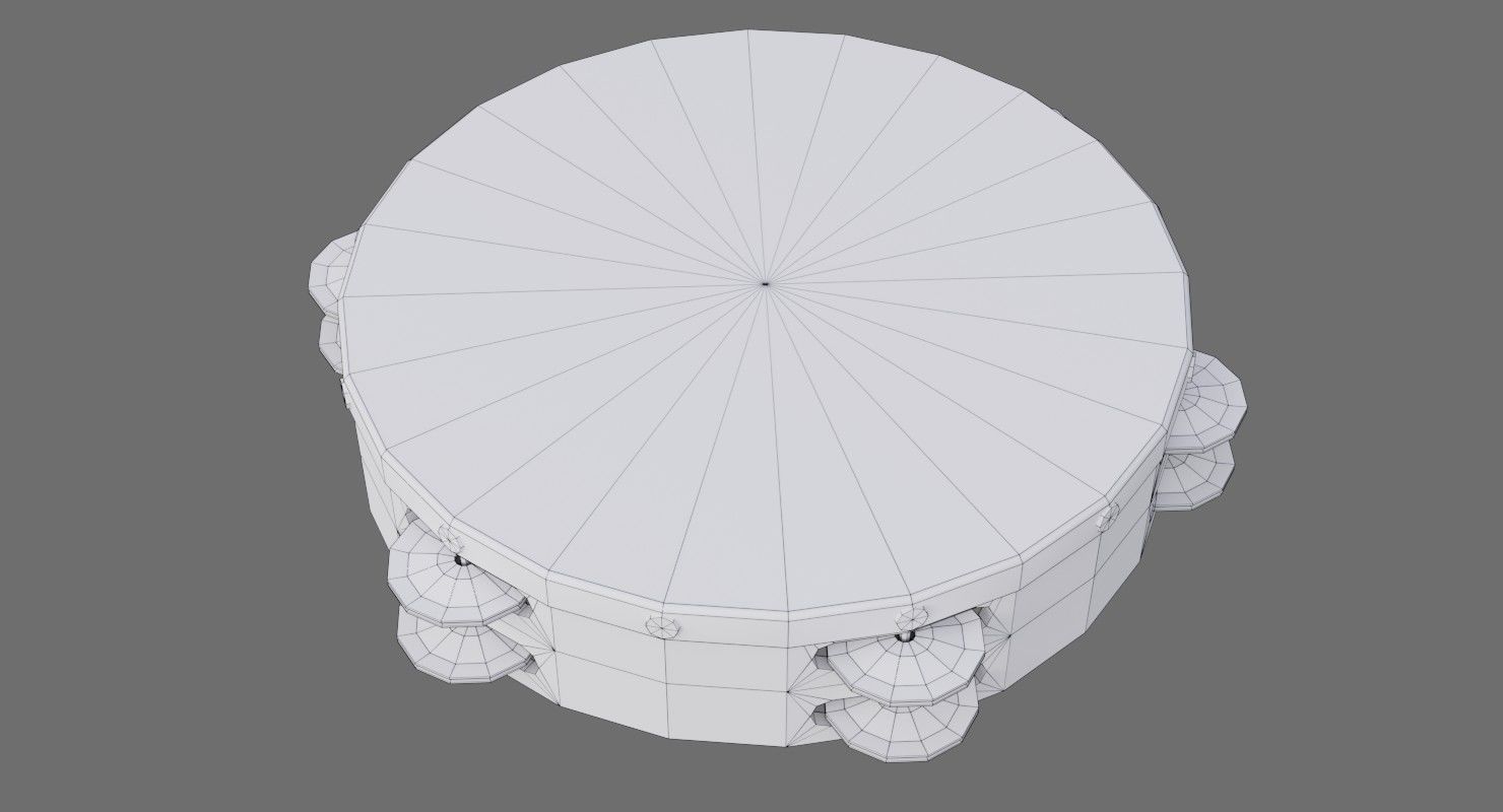 Tambourine 1A Low-poly 3D model_5