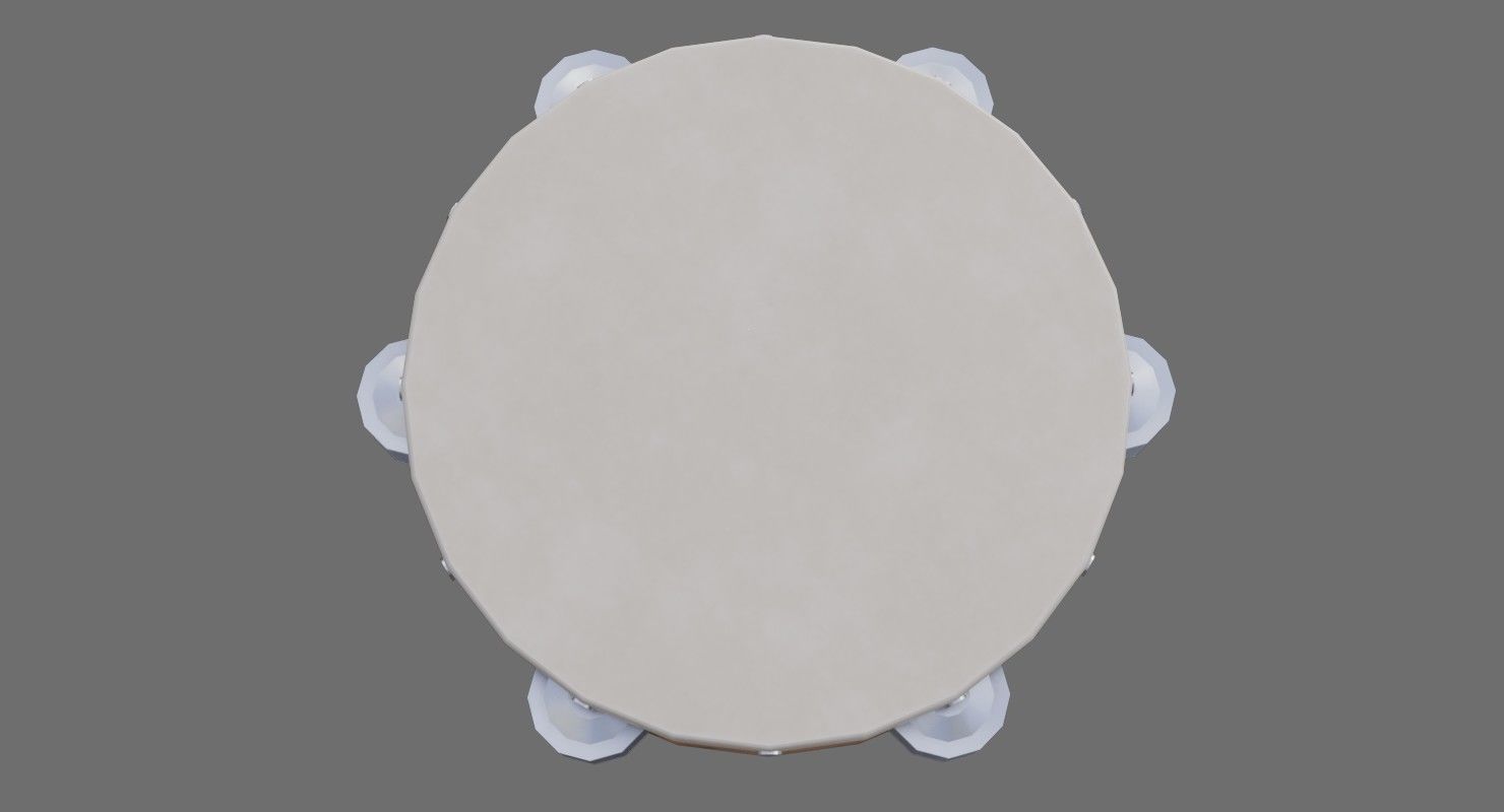 Tambourine 1A Low-poly 3D model_2