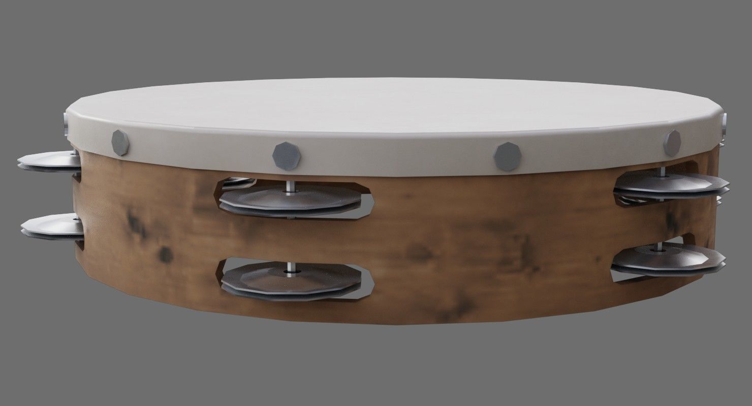 Tambourine 1A Low-poly 3D model_3