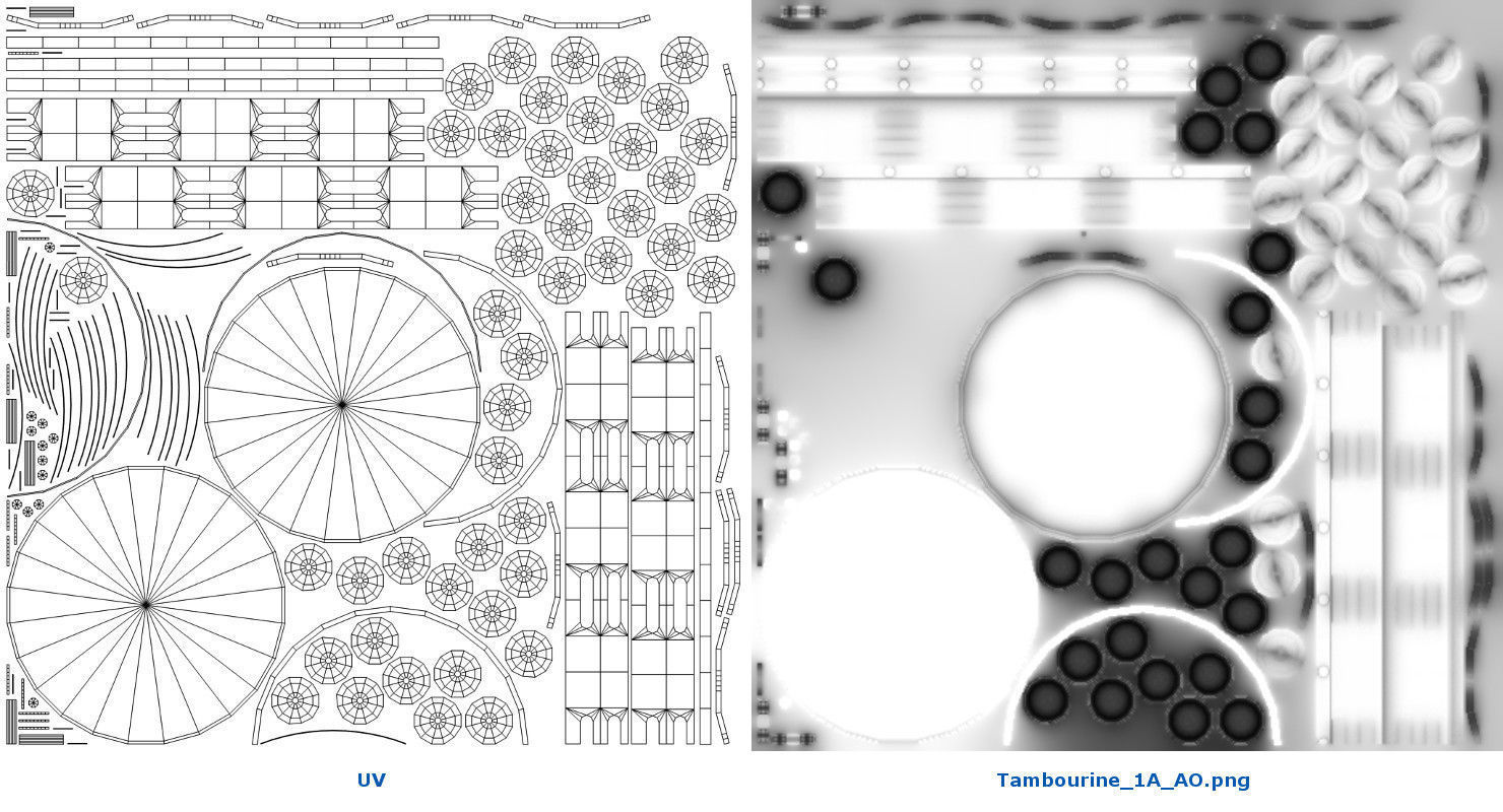 Tambourine 1A Low-poly 3D model_6