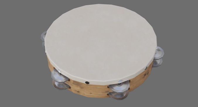 Tambourine 1A Low-poly 3D model
