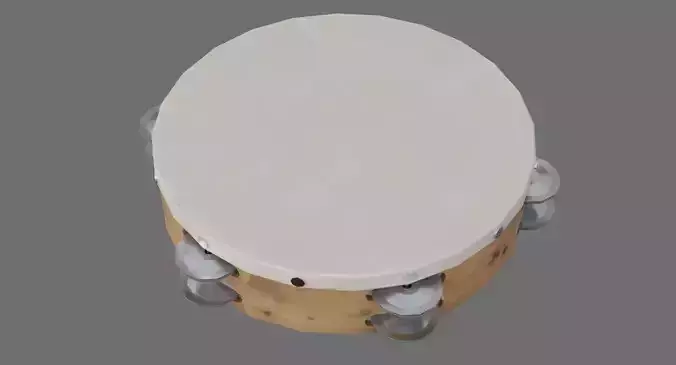 Tambourine 1A Low-poly 3D model