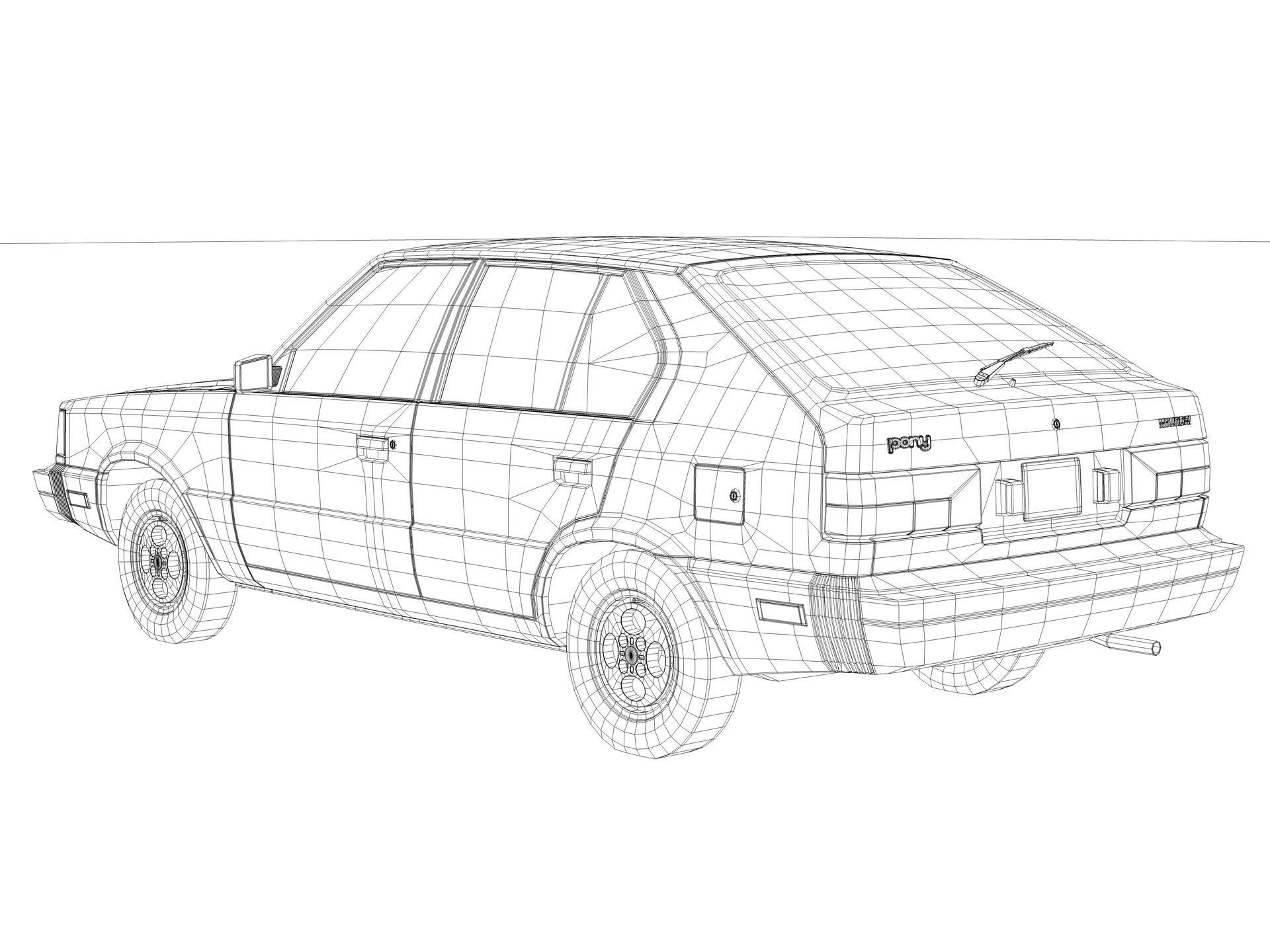 Hyundai Pony Canada 1985 3D model_6