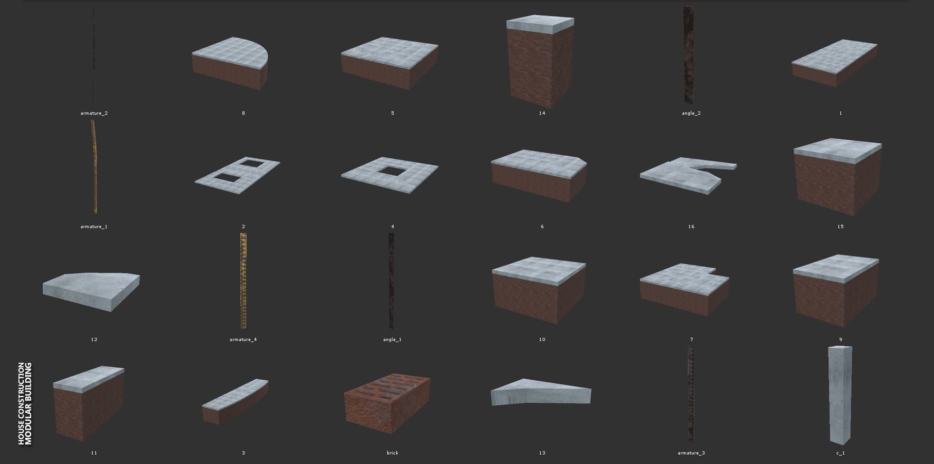 House construction - modular building Low-poly 3D model_23