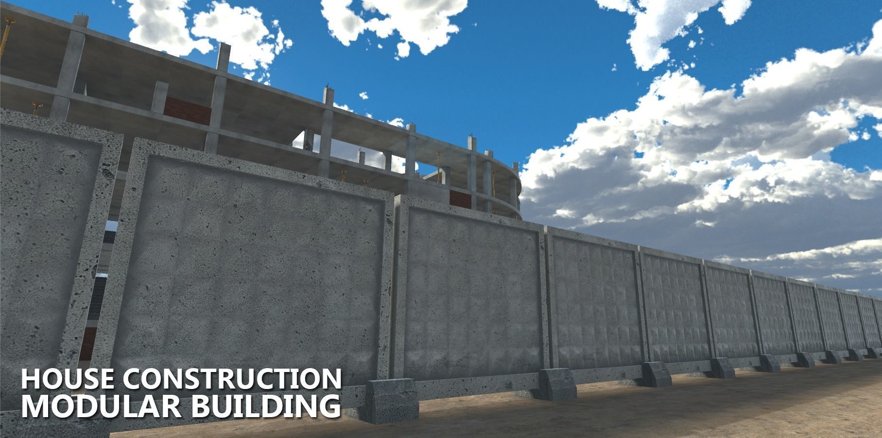 House construction - modular building Low-poly 3D model_16