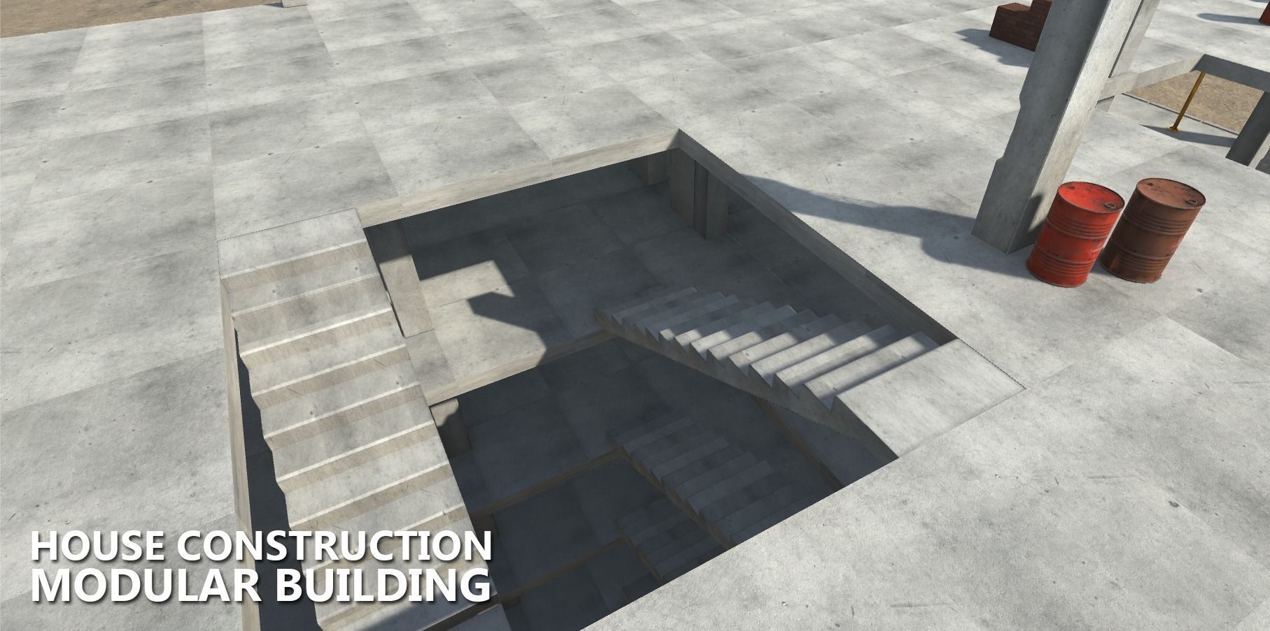 House construction - modular building Low-poly 3D model_19
