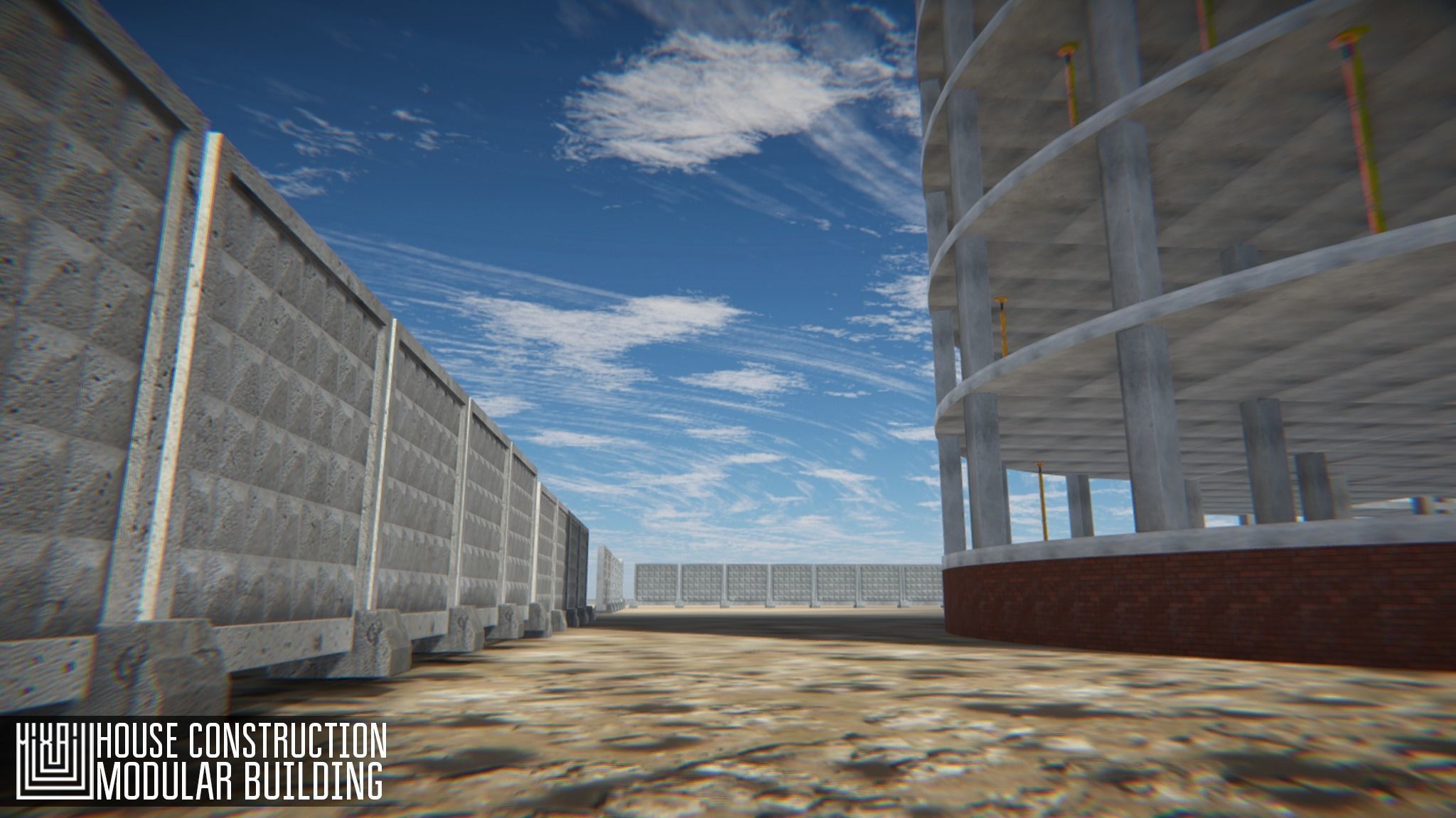 House construction - modular building Low-poly 3D model_9