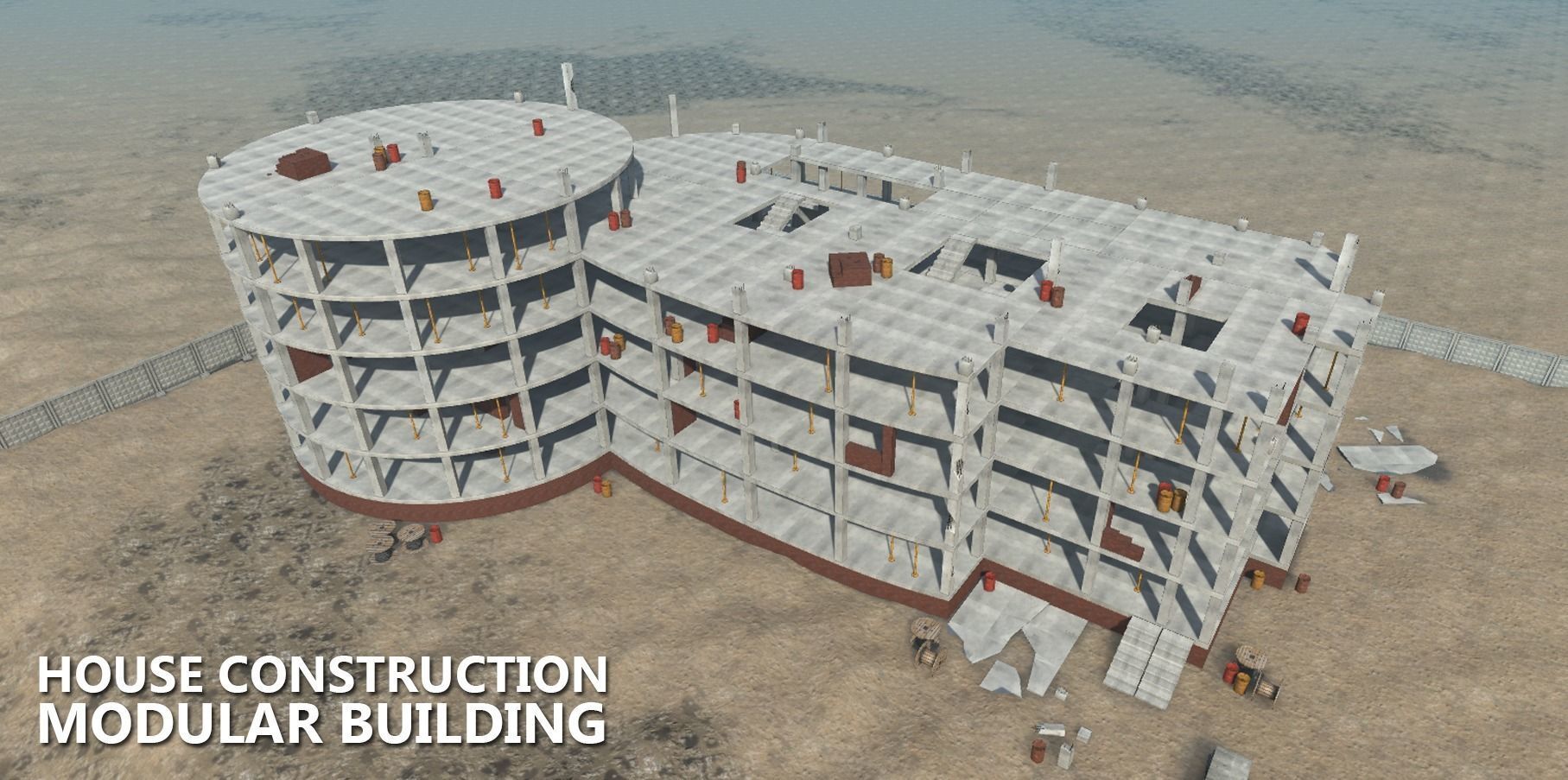 House construction - modular building Low-poly 3D model_17