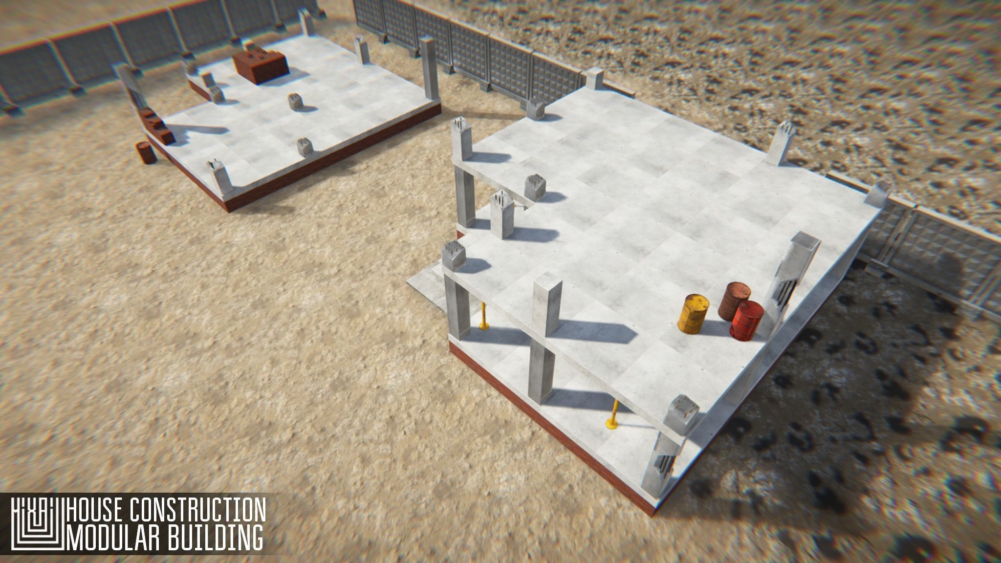 House construction - modular building Low-poly 3D model_10