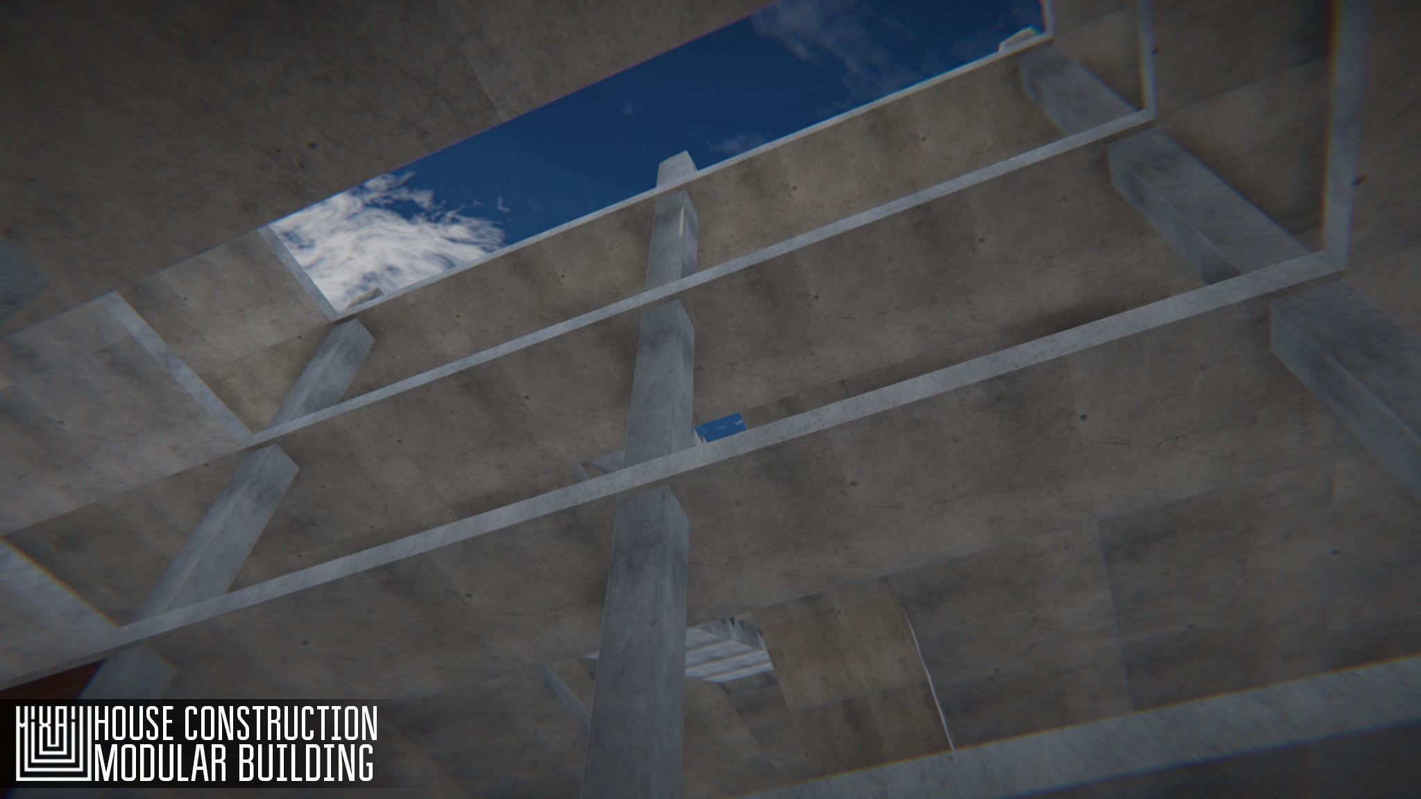 House construction - modular building Low-poly 3D model_4