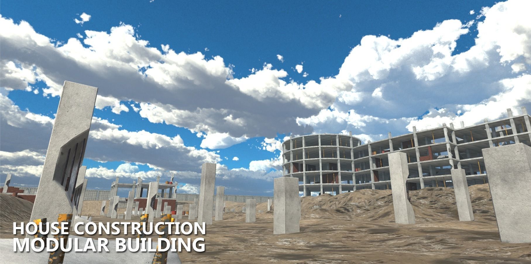 House construction - modular building Low-poly 3D model_14