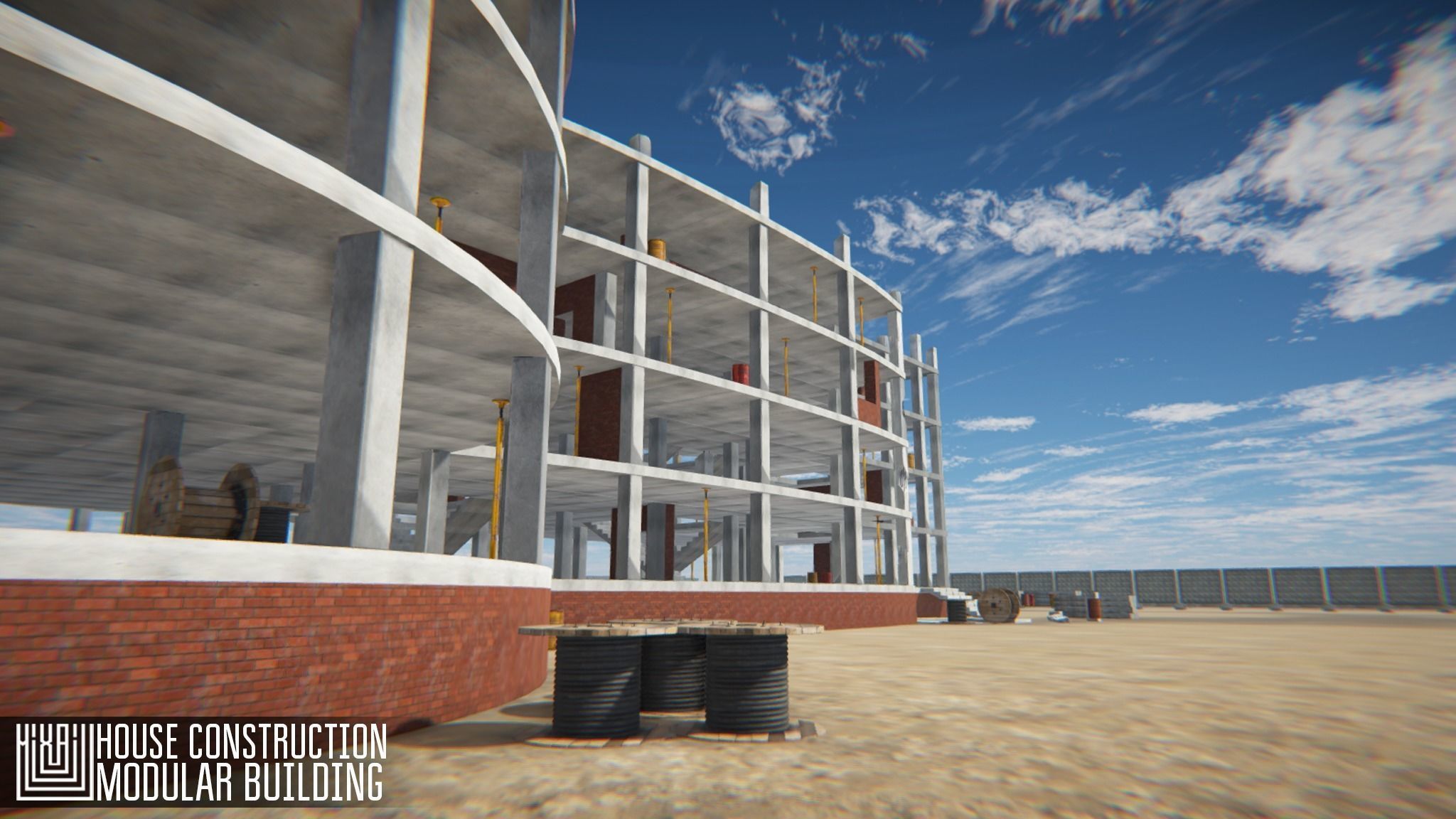 House construction - modular building Low-poly 3D model_5