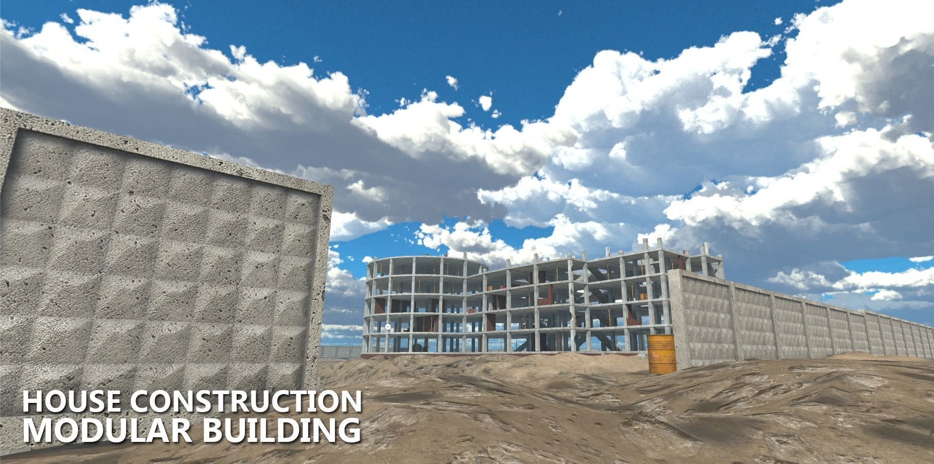 House construction - modular building Low-poly 3D model_18