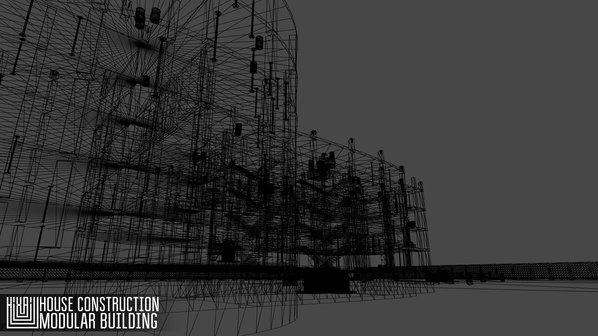 House construction - modular building Low-poly 3D model_7