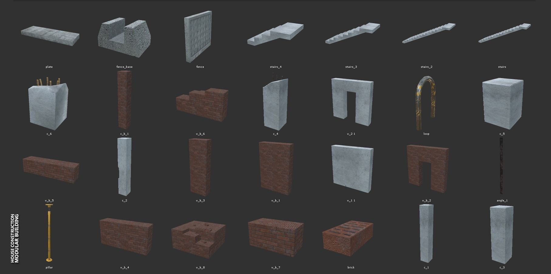 House construction - modular building Low-poly 3D model_22