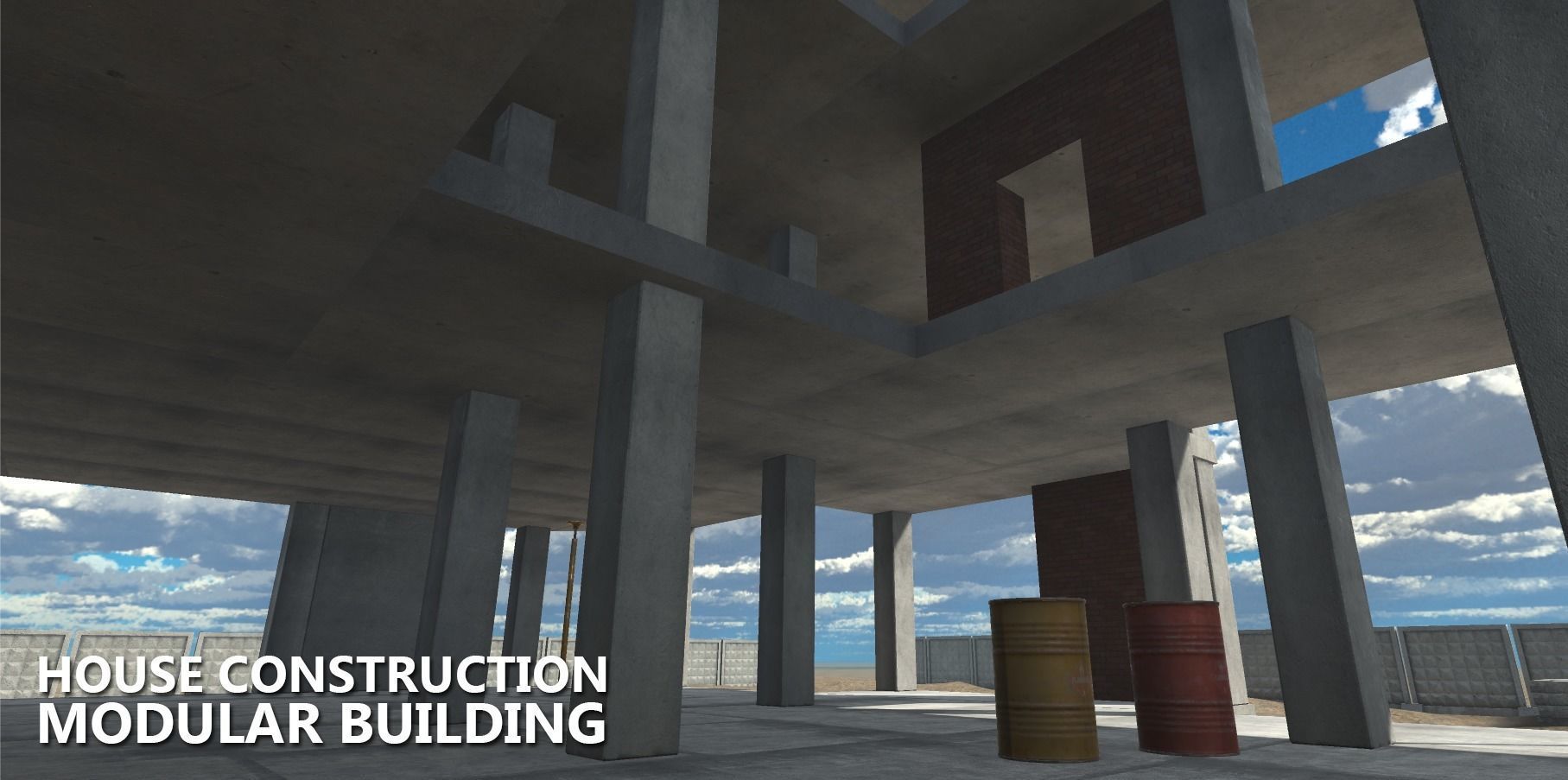 House construction - modular building Low-poly 3D model_15