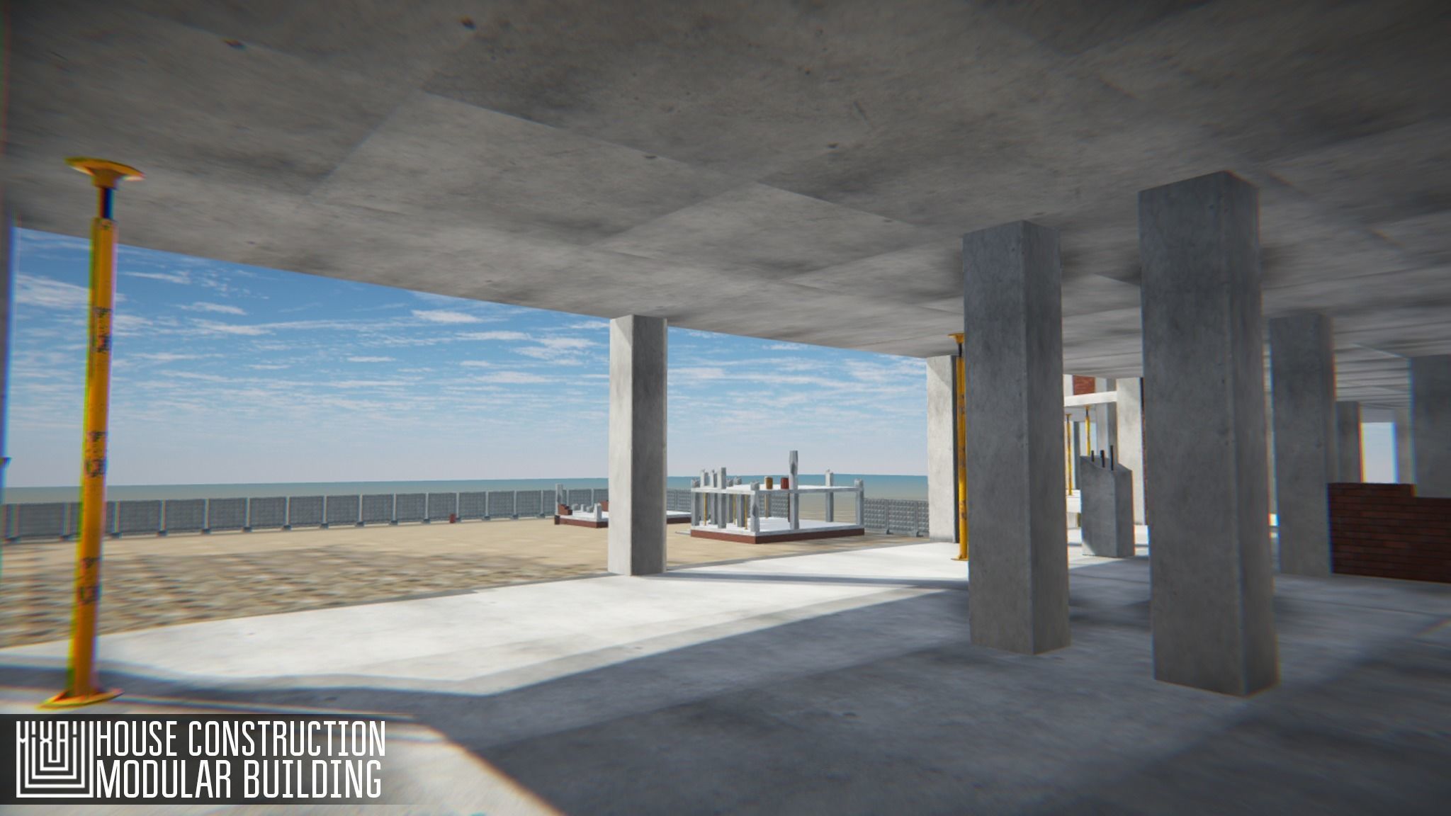 House construction - modular building Low-poly 3D model_3