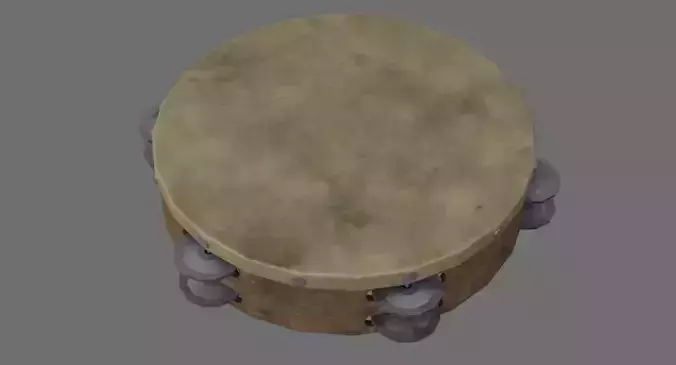 Tambourine 1B Low-poly 3D model