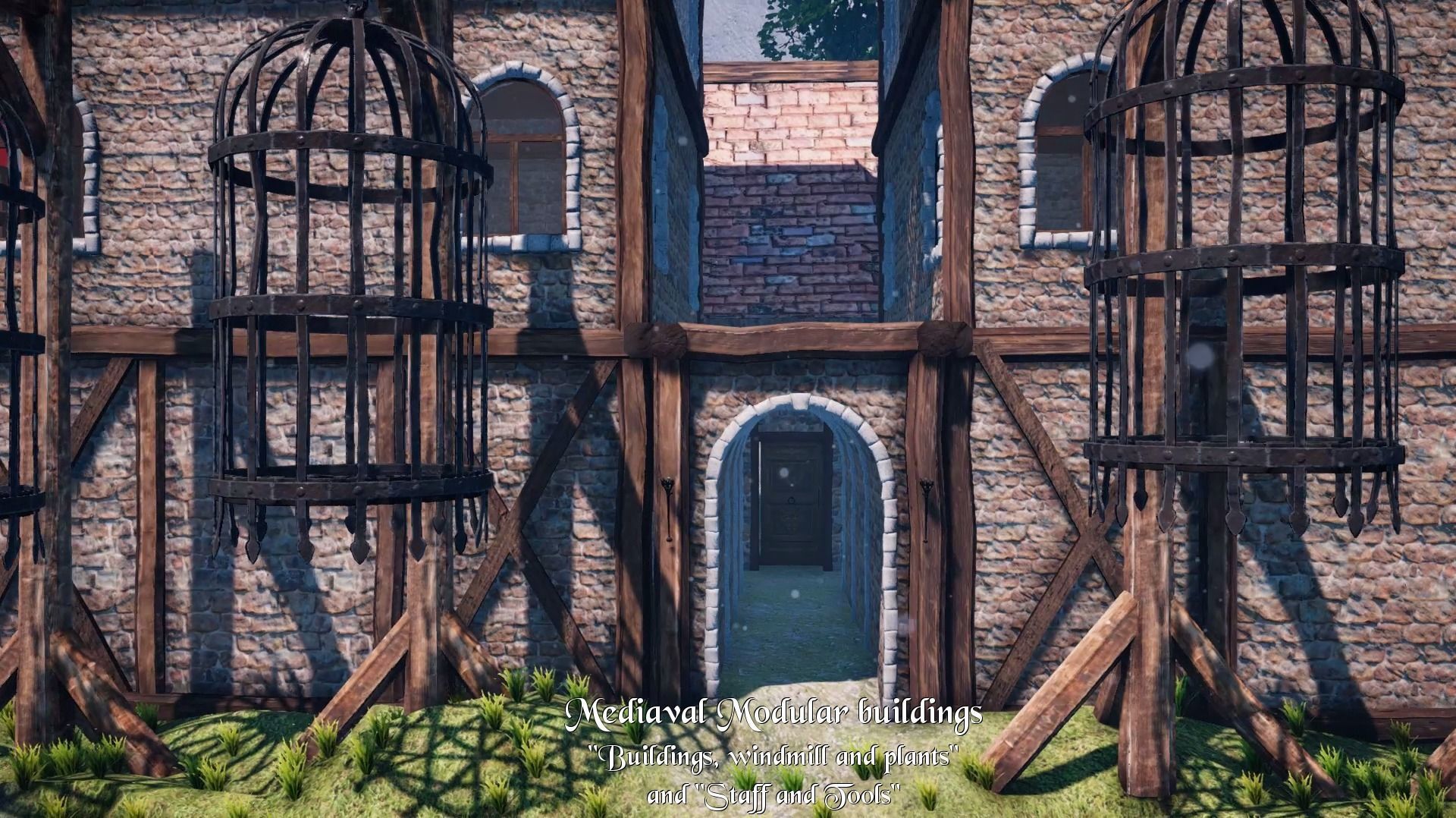 Medieval Modular City - Buildings and windmill Low-poly 3D model_31