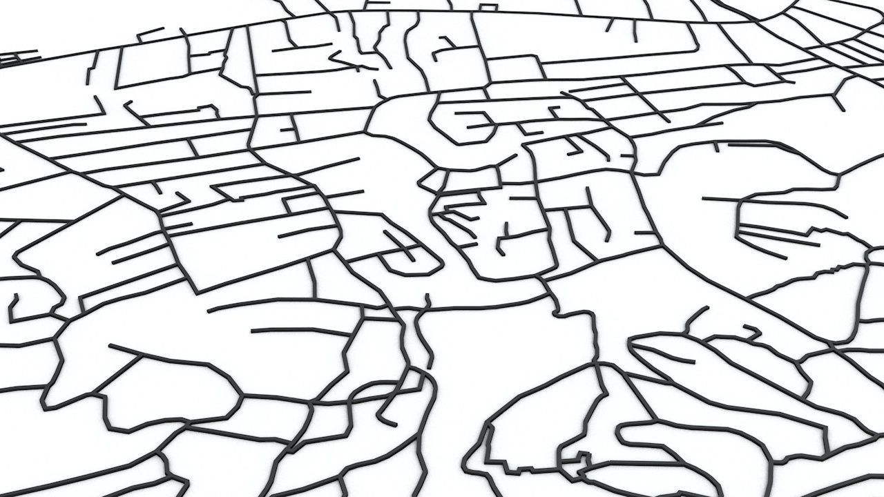 Port au Prince Road Network and Streets 3D model_6